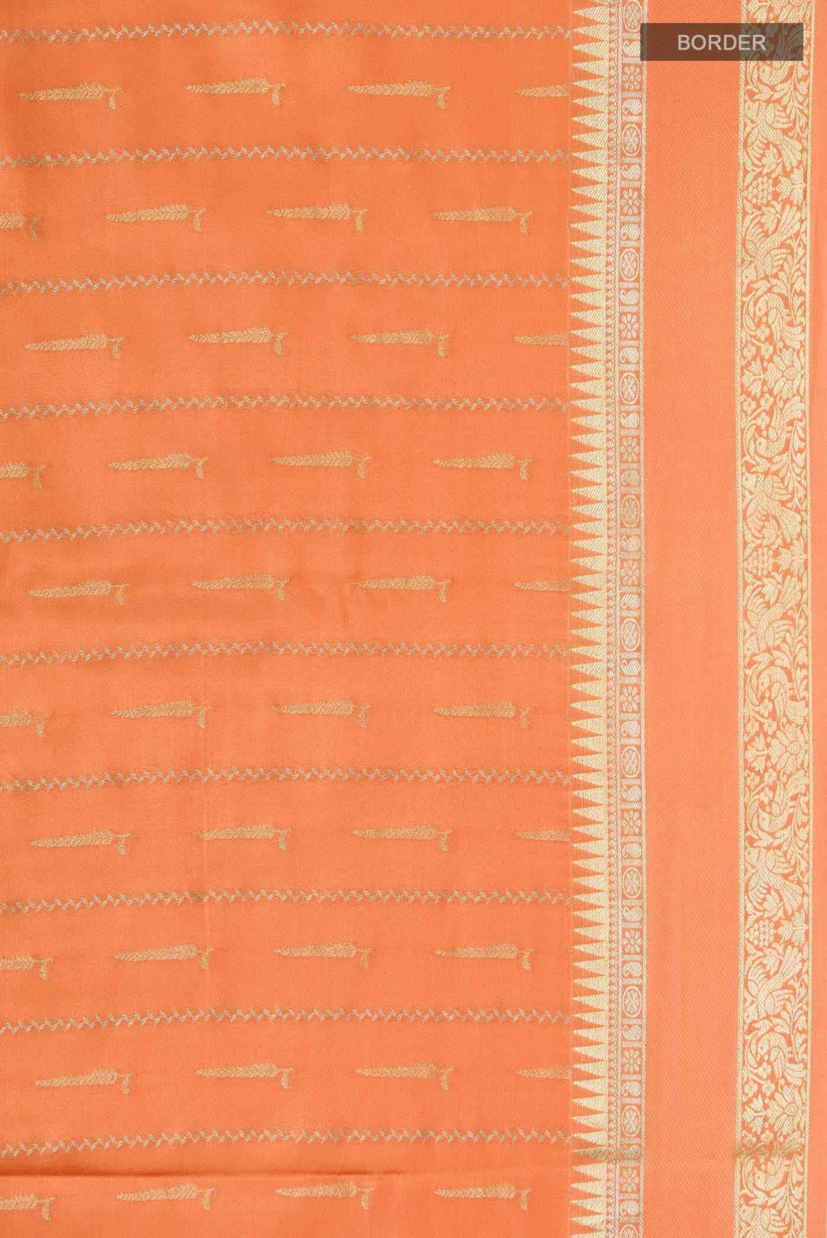 Orange Mysore Crepe Saree