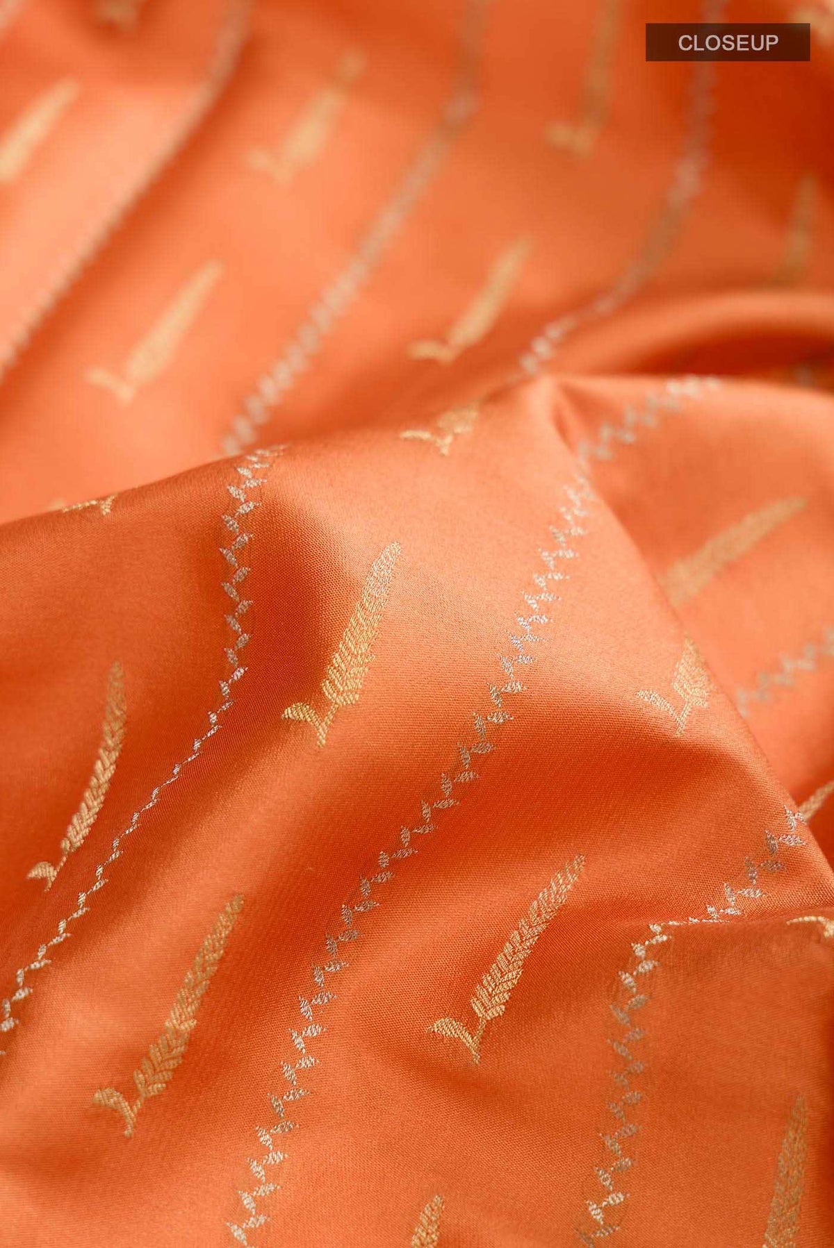 Orange Mysore Crepe Saree