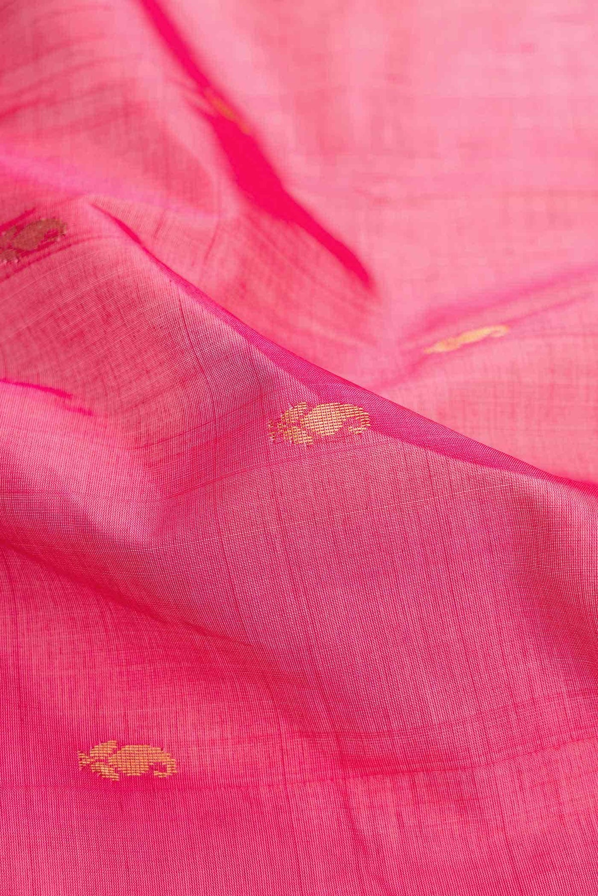 Pink Dual Tone Silk Cotton Saree
