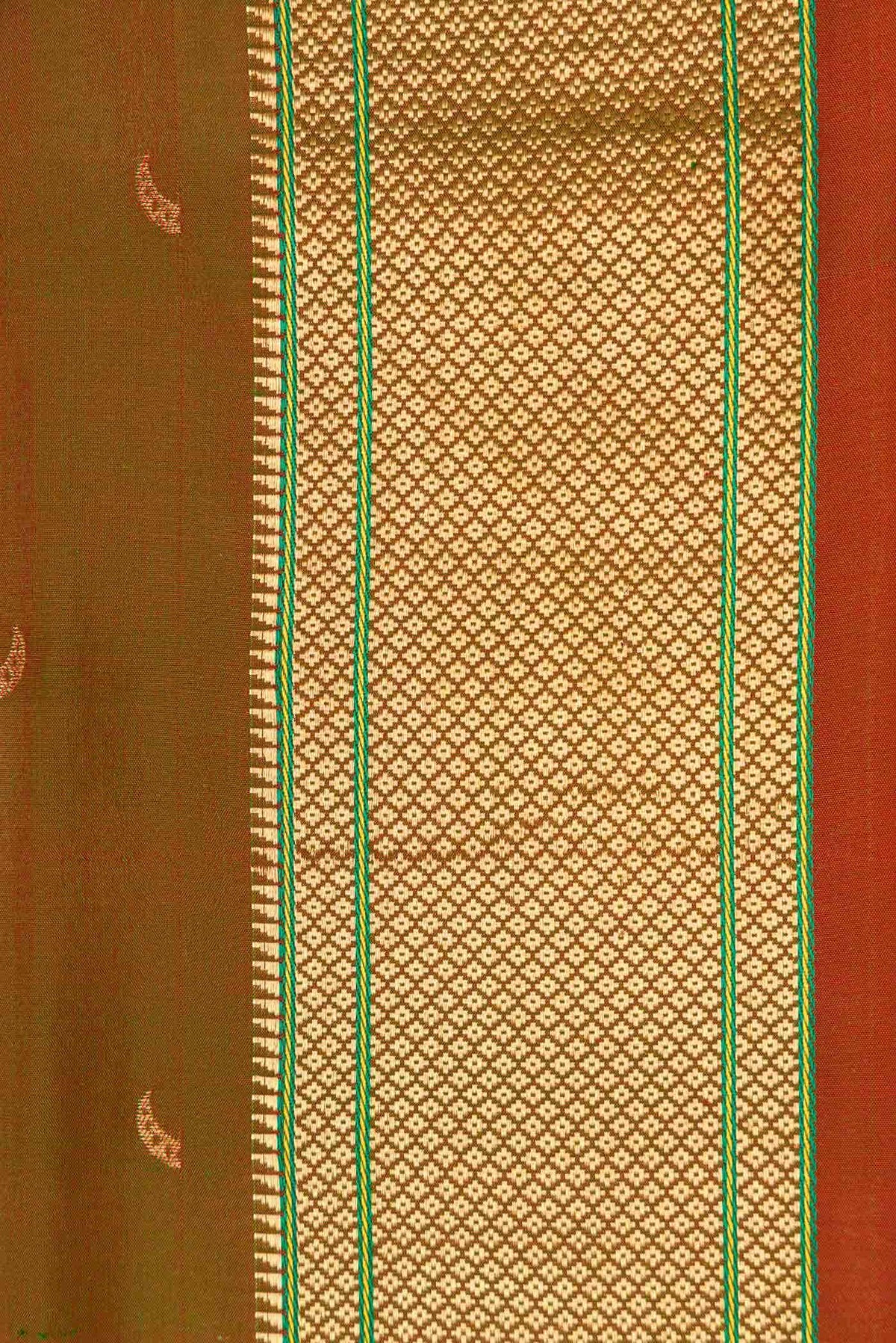 Mehandi Green Dual Tone Blended Paithani Silk Saree