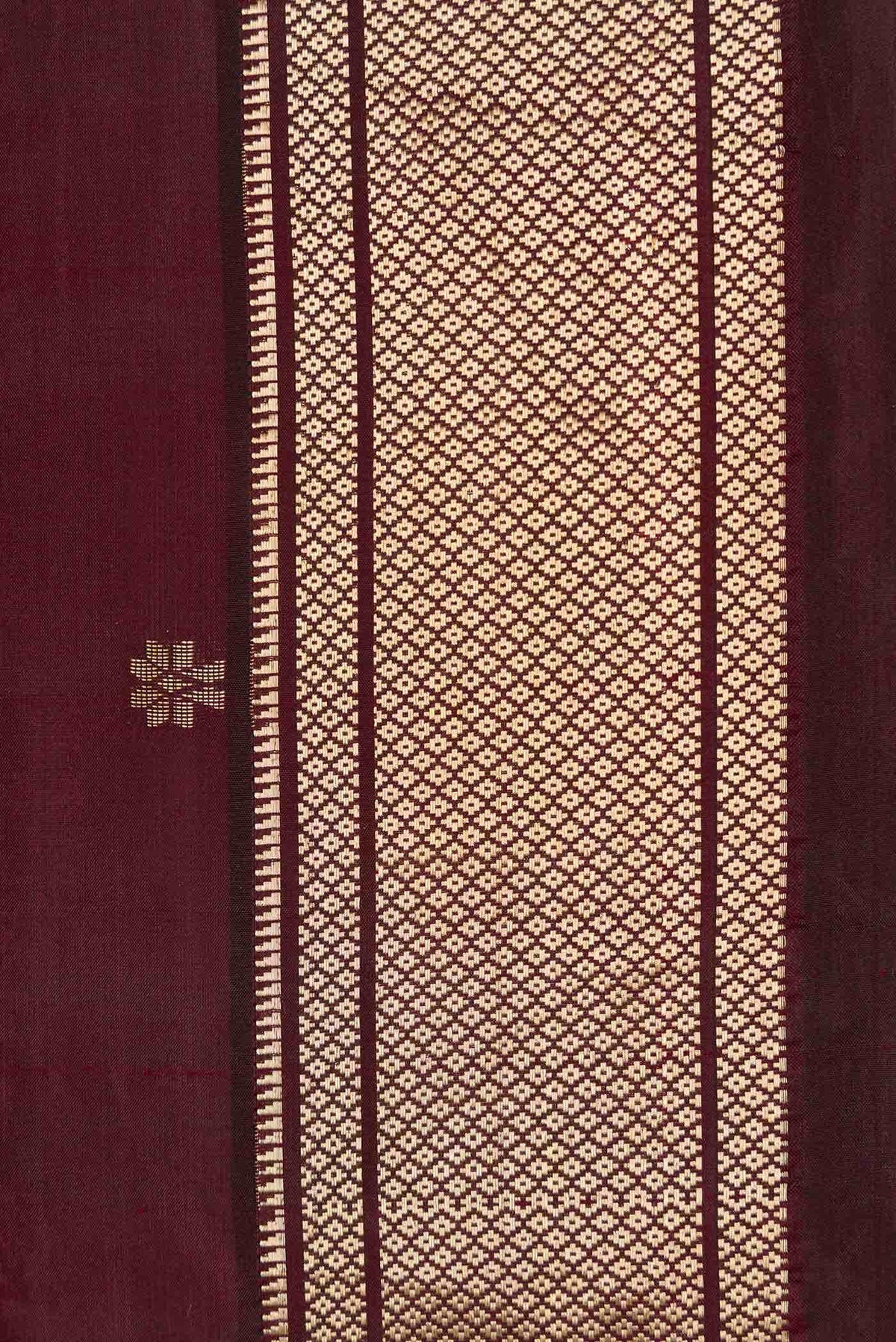 Maroon Dual Tone Blended Paithani Silk Saree