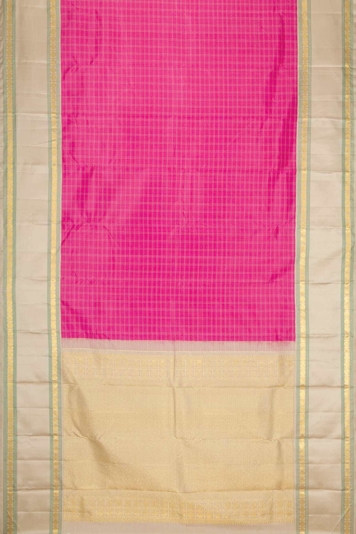 Pure Silk Pure Zari Pink Dual Tone Kanjivaram Saree