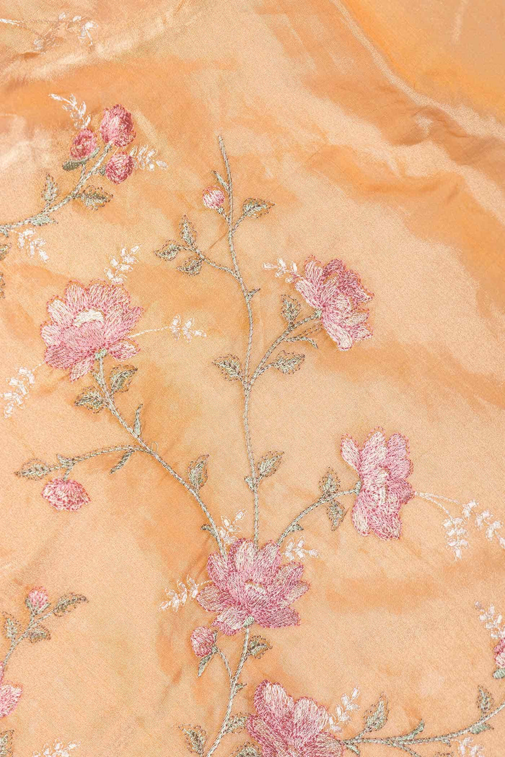 Orange Dual Tone Organza Silk Saree