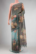 Grey Dual Tone Organza Silk Saree