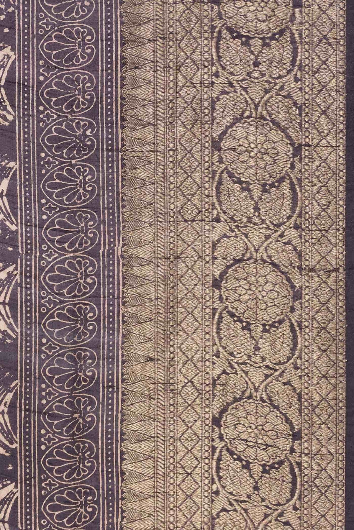 Burgundy Tussar Silk Saree