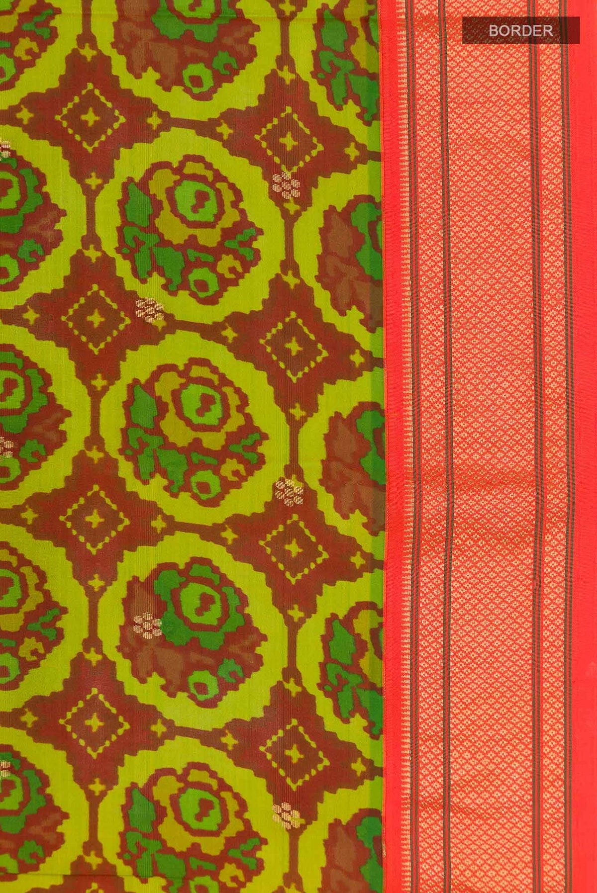 Green Printed Silk Saree