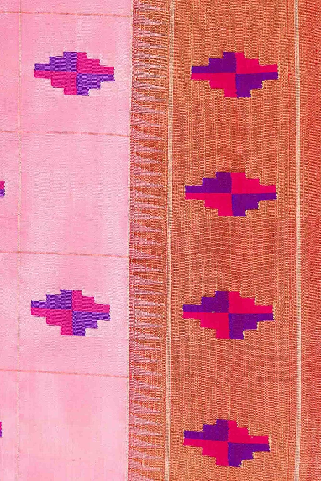 Pure Silk Pure Zari Pink Paithani Saree