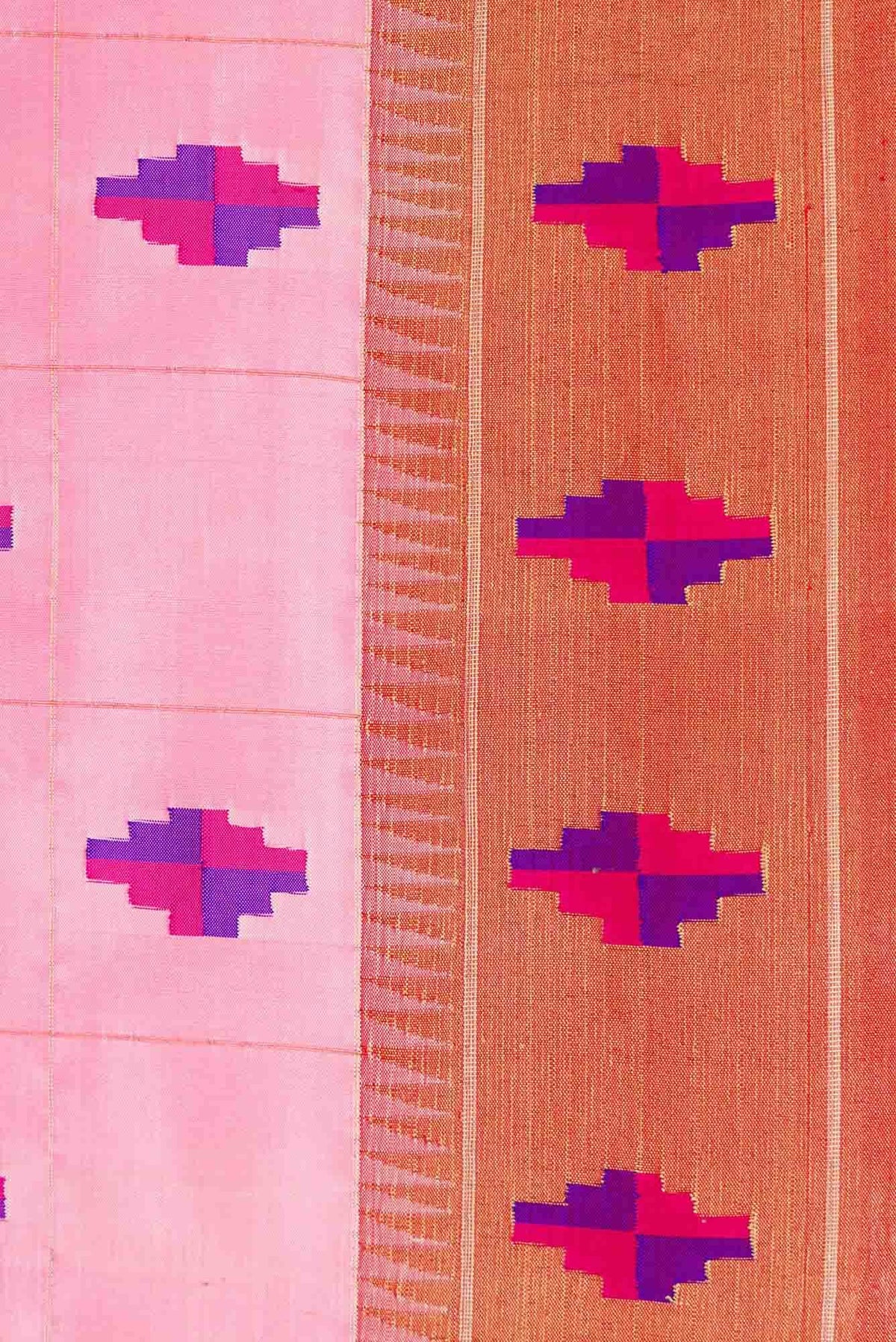 Pure Silk Pure Zari Pink Paithani Saree