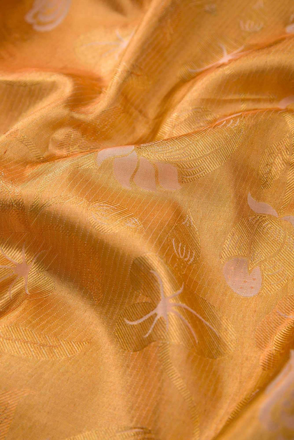 Sandal with Gold Color Kanjivaram Silk Saree