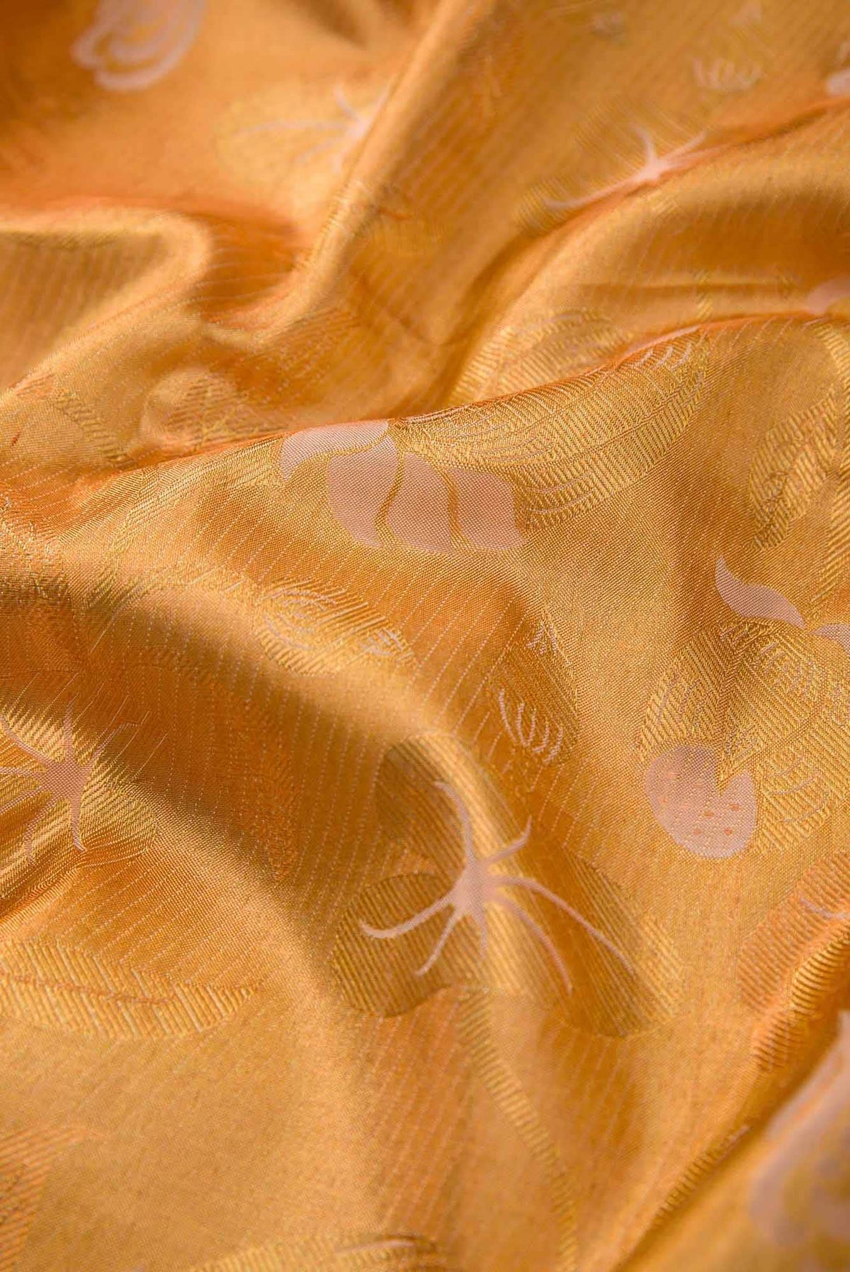 Sandal with Gold Color Kanjivaram Silk Saree