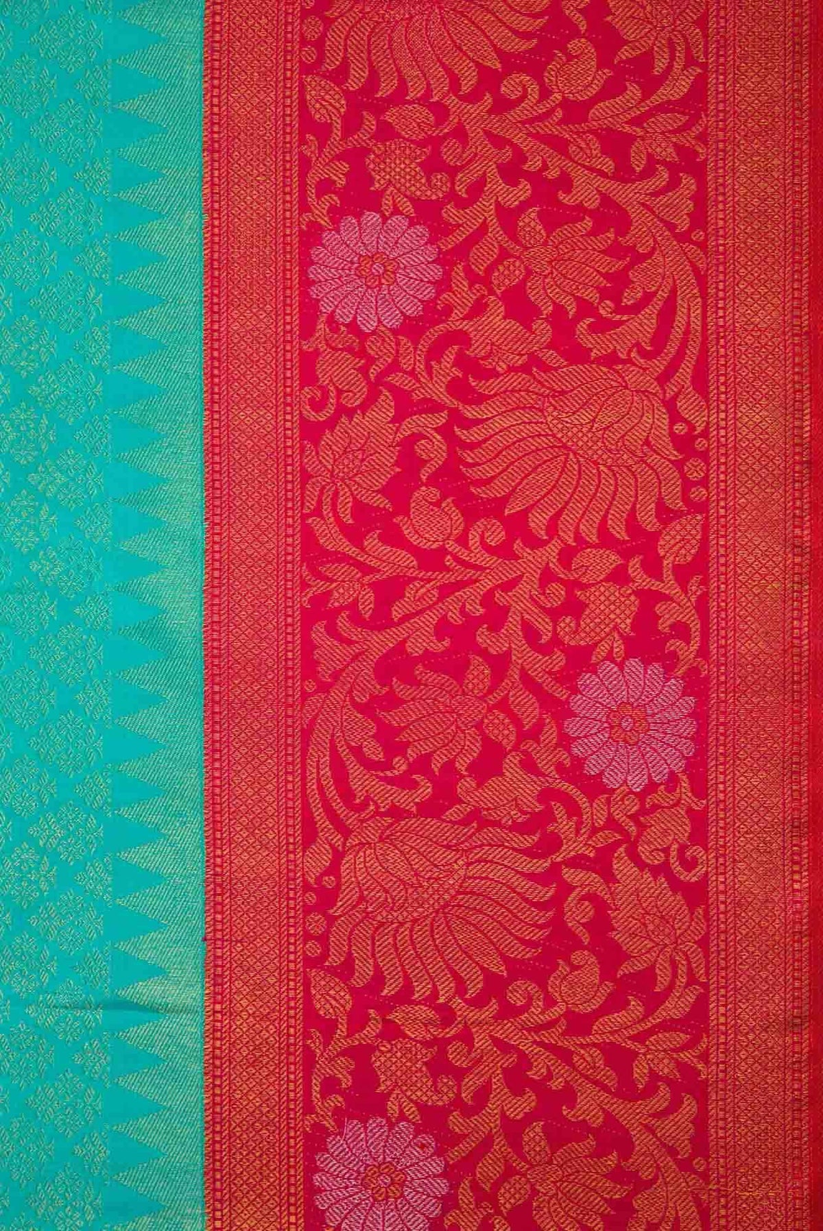 Pure Silk Pure Zari Sea Green Dual Tone Kanjivaram Saree