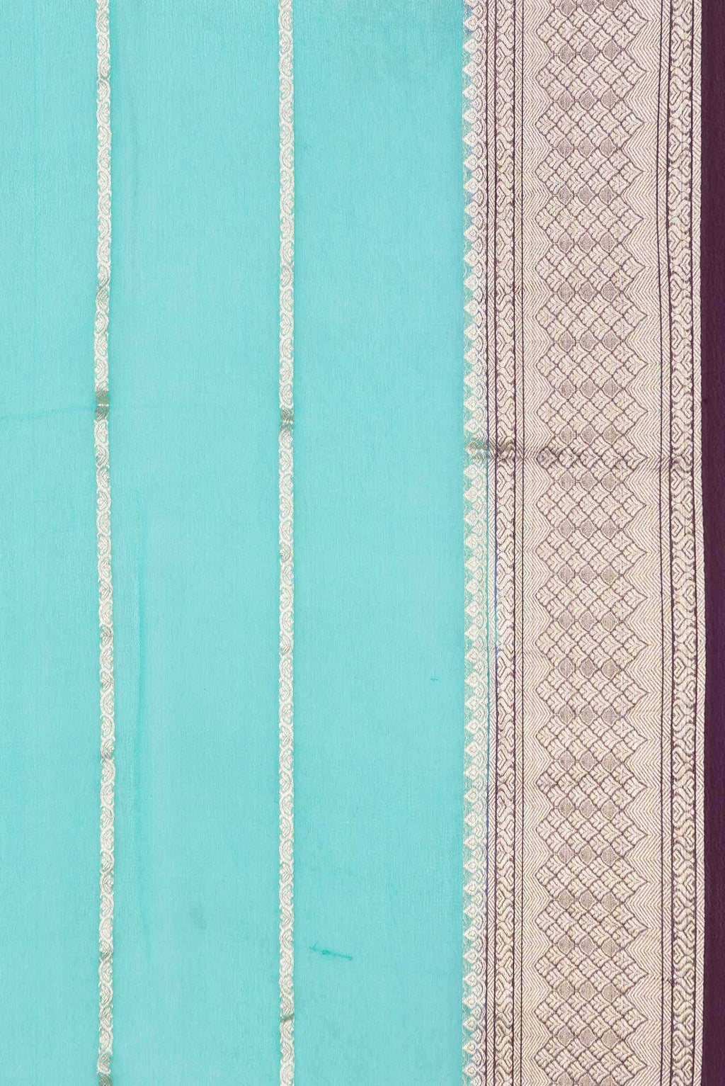 Sea Green Dual Tone Mysore Georgette Saree