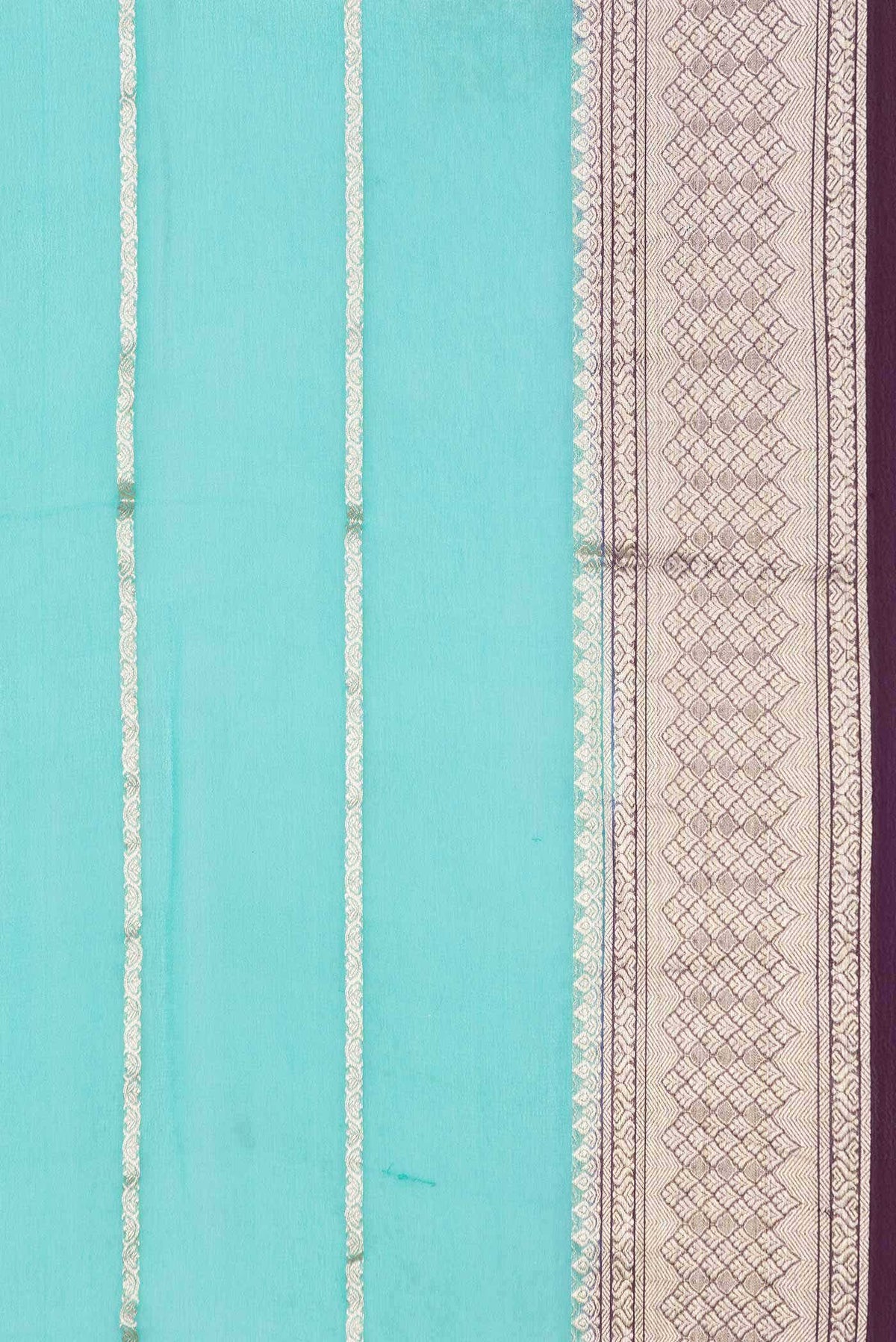 Sea Green Dual Tone Mysore Georgette Saree