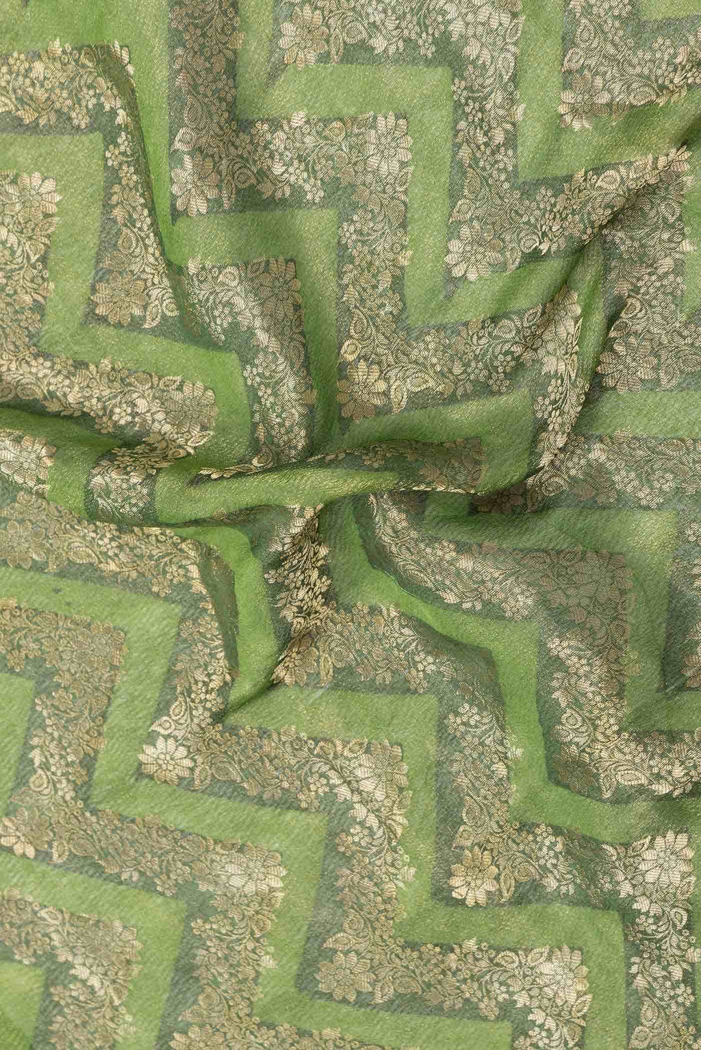 Green Mysore Crepe Saree