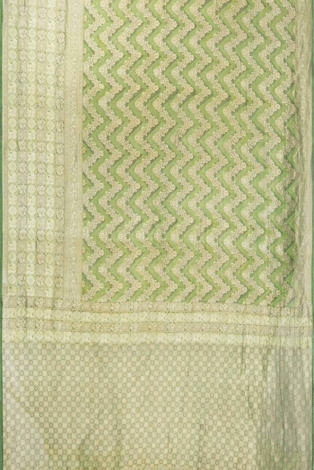 Green Mysore Crepe Saree