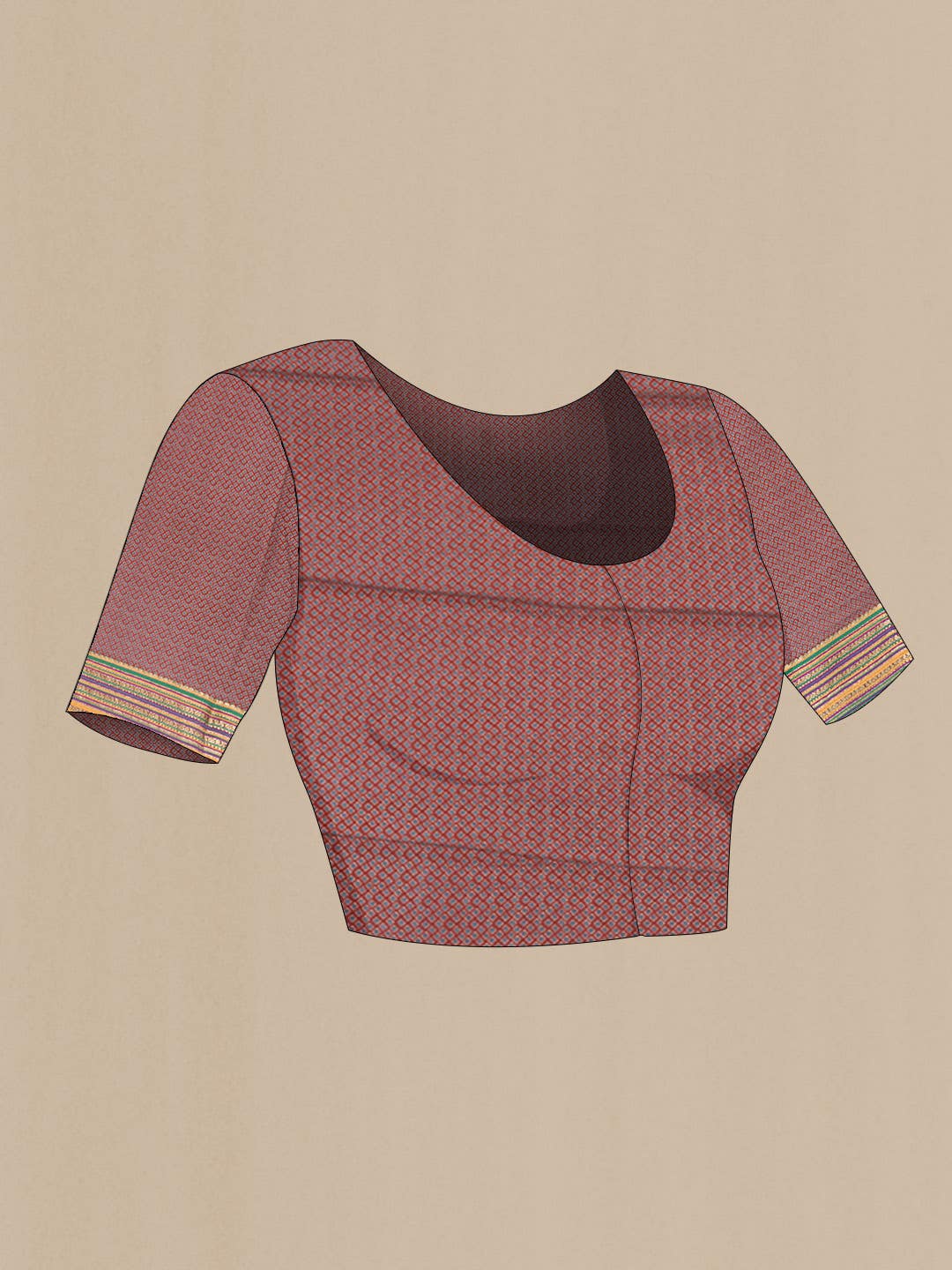 Brown Mysore Crepe Saree