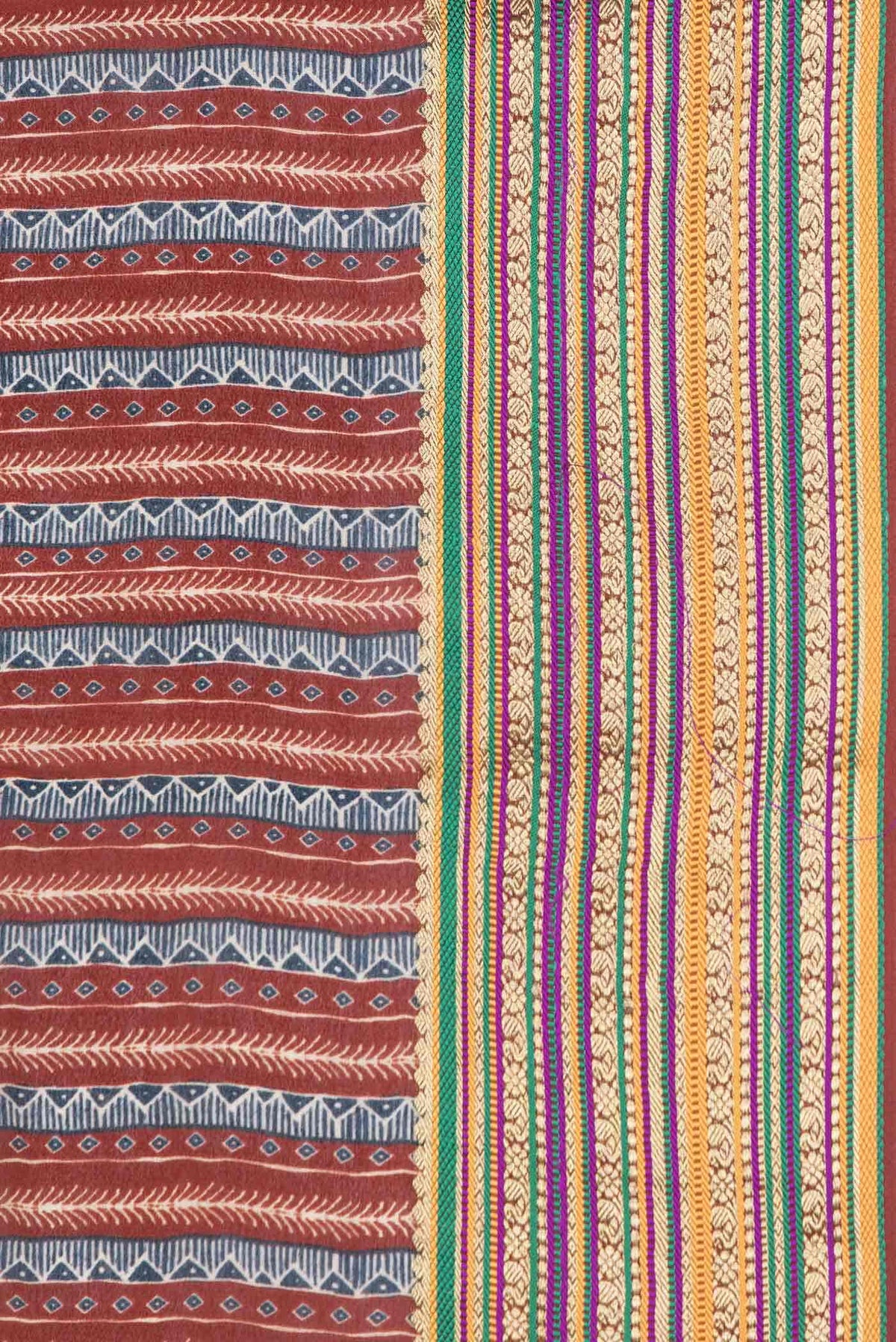 Brown Mysore Crepe Saree
