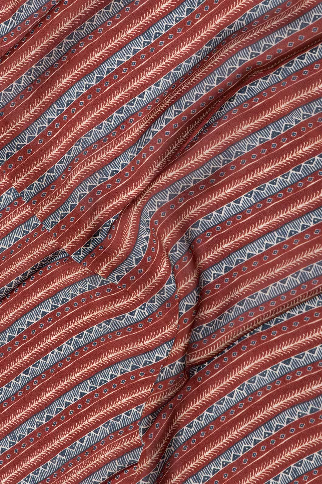 Brown Mysore Crepe Saree