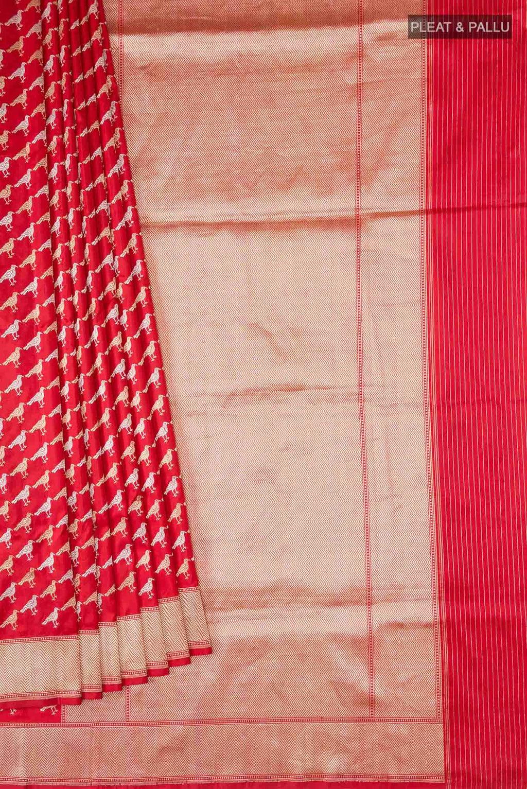 Pure Silk Pure Zari Red Banarasi Saree