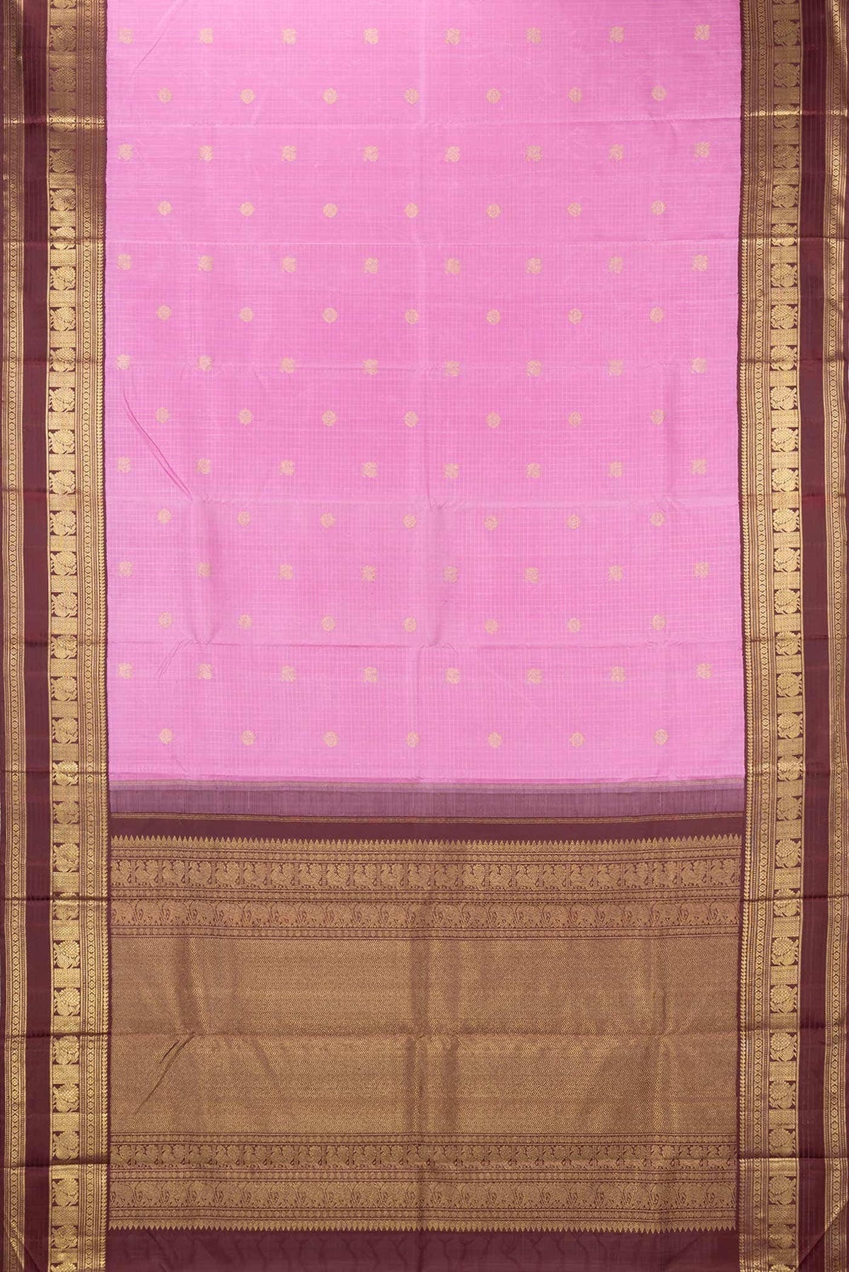 Pure Silk Pure Zari Pink Dual Tone Kanjivaram Saree