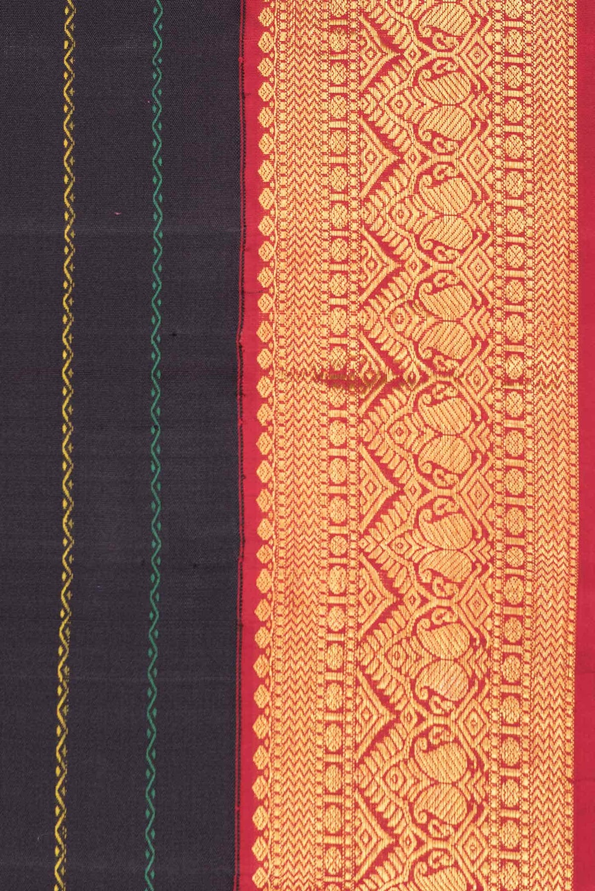 Pure Silk Pure Zari Black Dual Tone Kanjivaram Saree