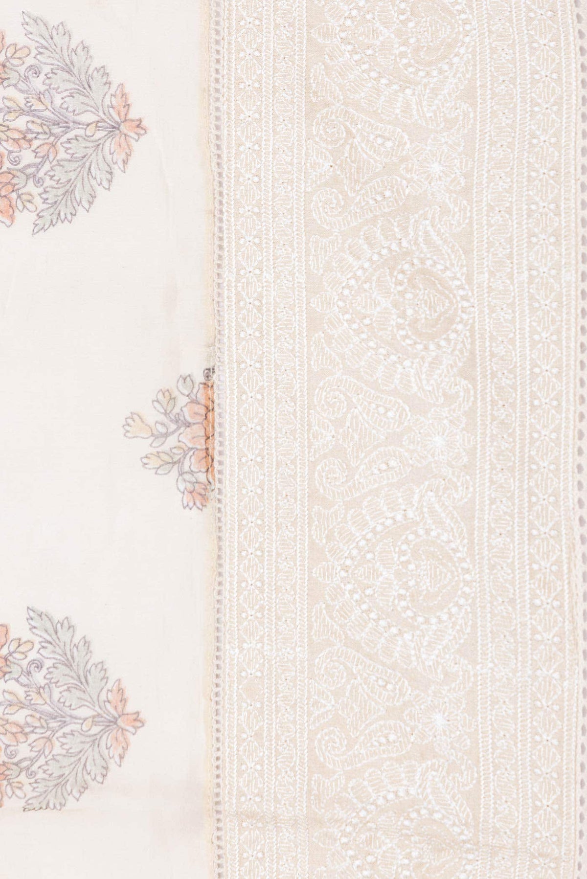 Off White Dual Tone Chanderi Silk Saree