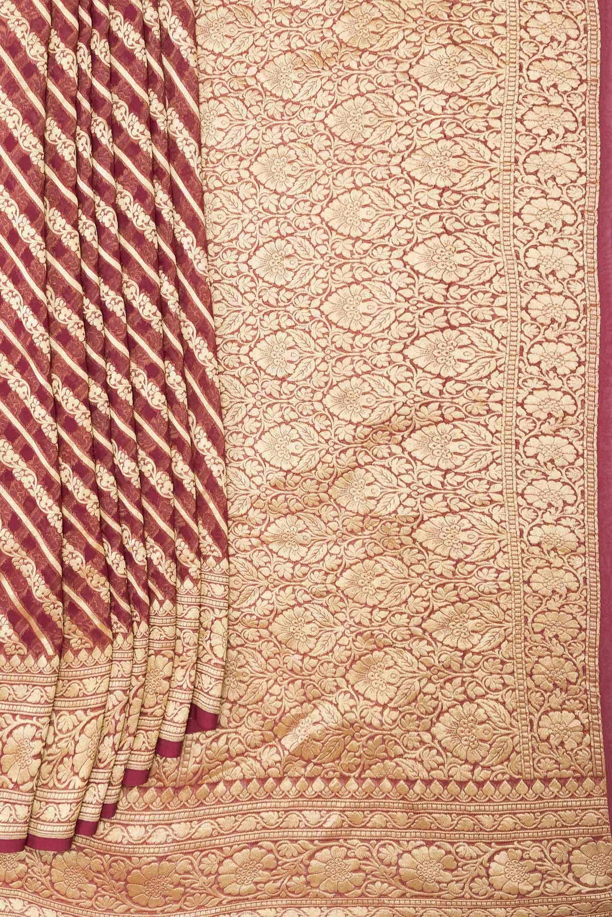Maroon Dual Tone Mysore Georgette Saree