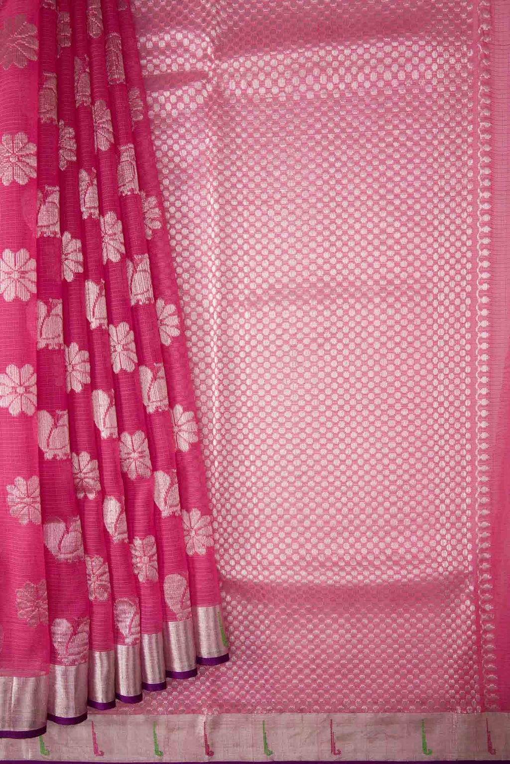 Pink Dual Tone Kota Silk Saree