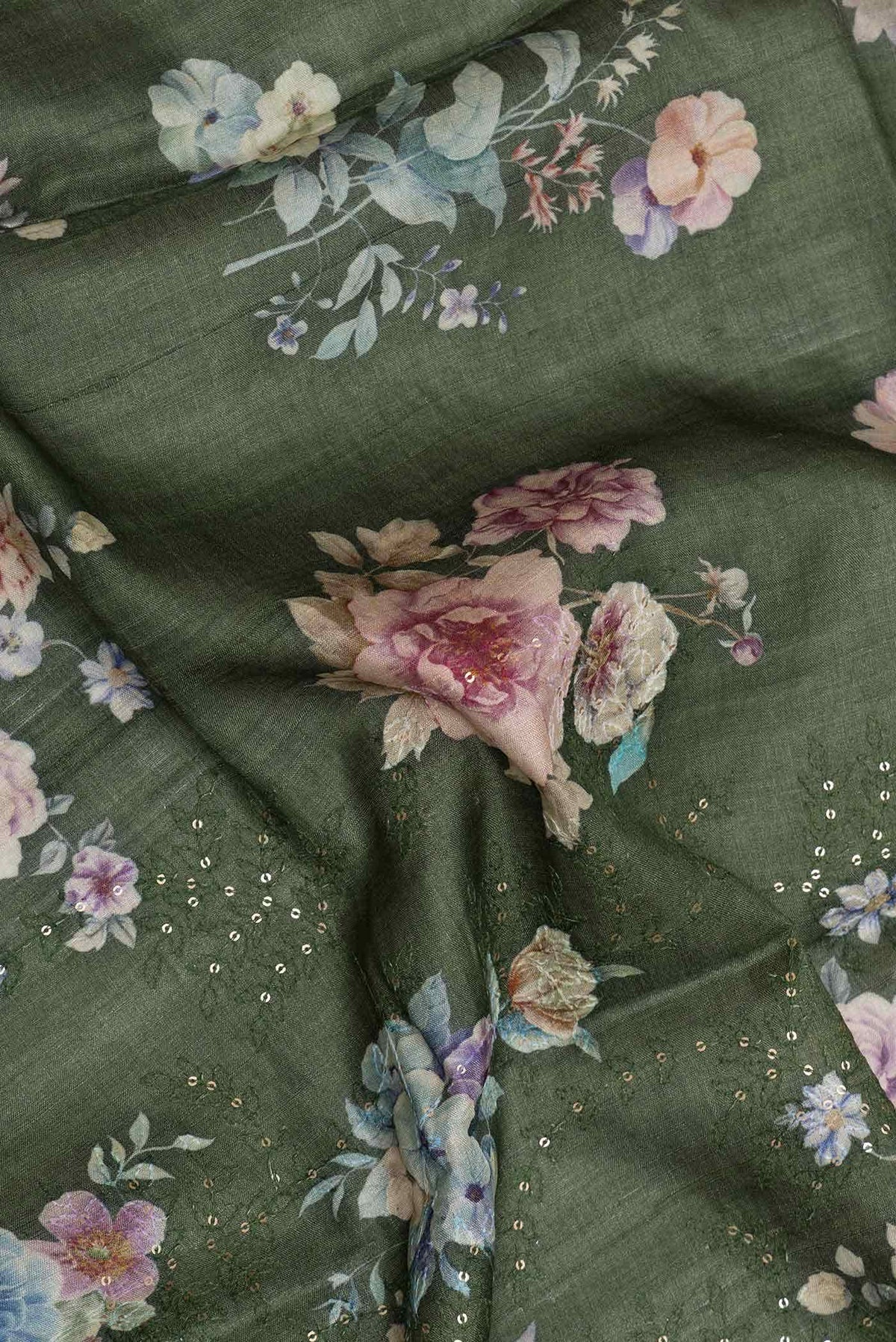 Green Dual Tone Tussar Silk Saree