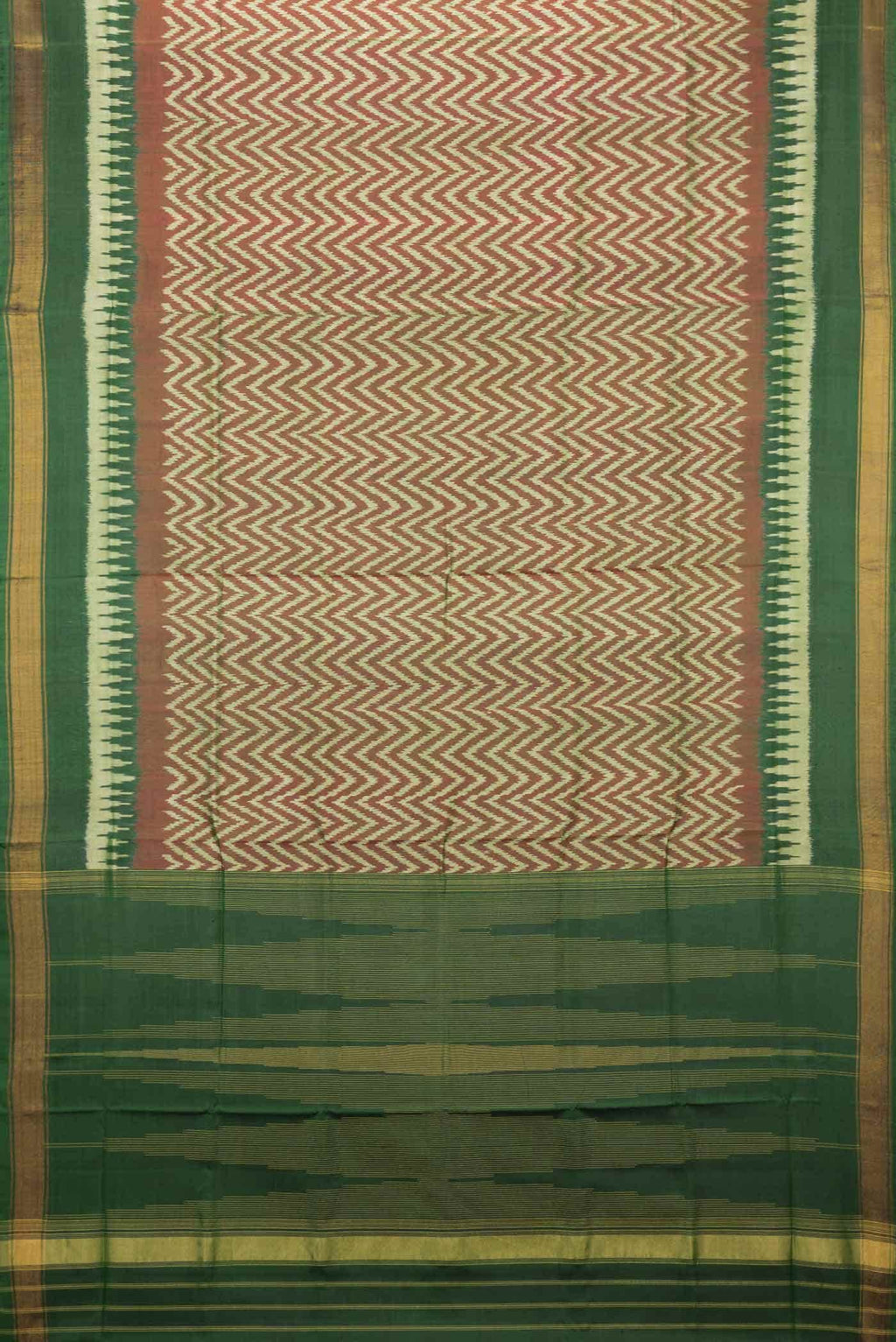 Brown with Green Color Rajkot Patola Silk Saree