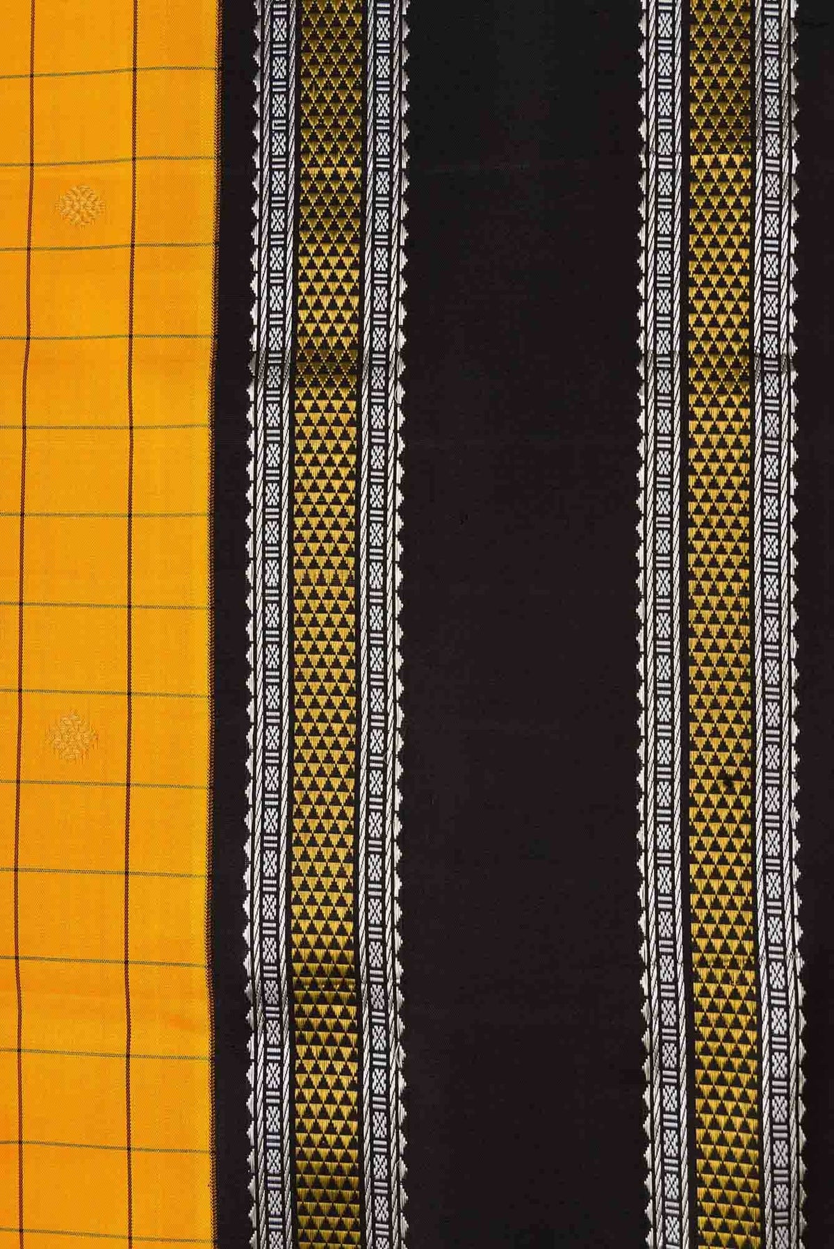 Pure Silk Pure Zari Yellow Dual Tone Kanjivaram Saree