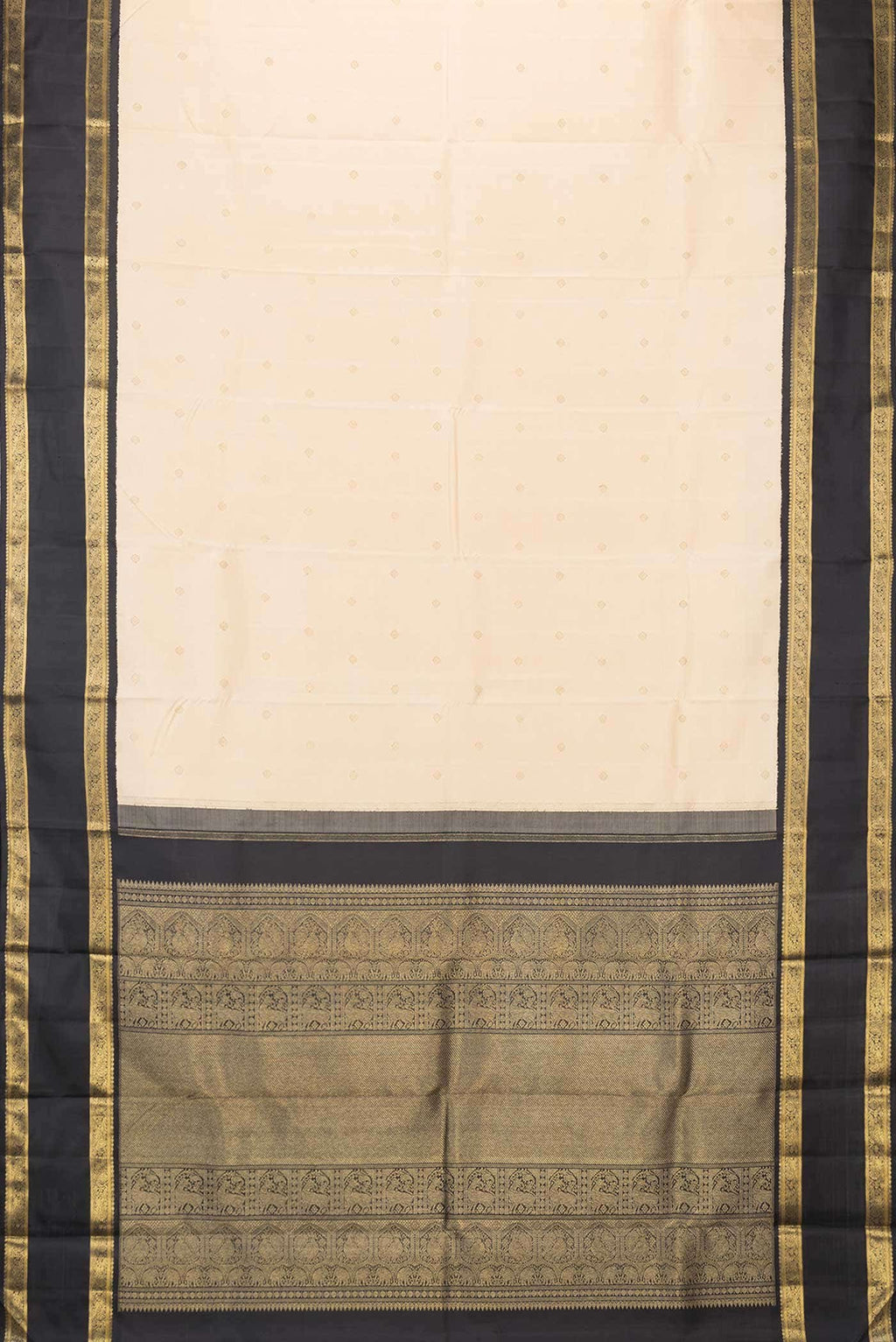 Pure Silk Pure Zari Sandal Dual Tone Kanchipuram Saree