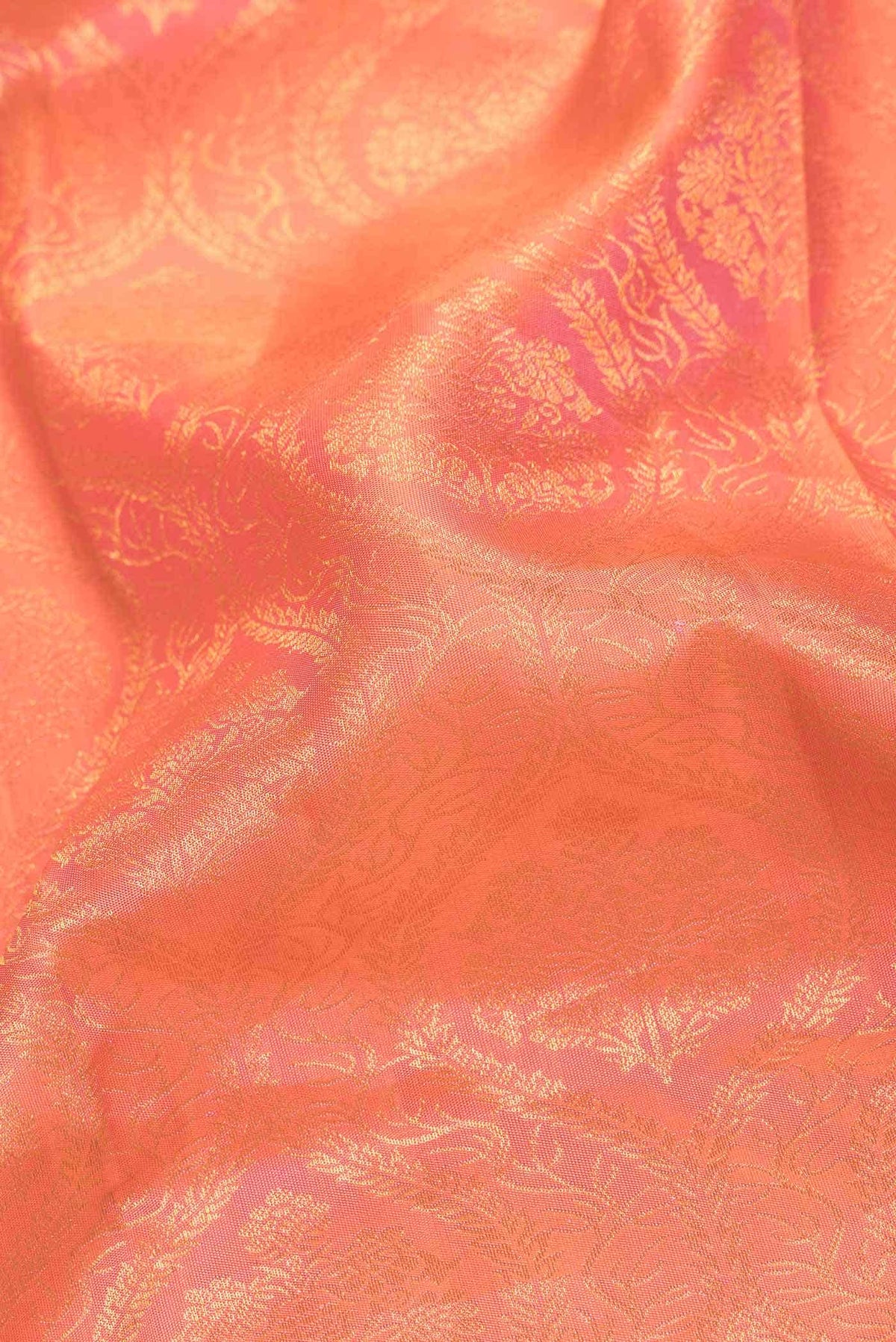 Coral Kanjivaram Silk Saree