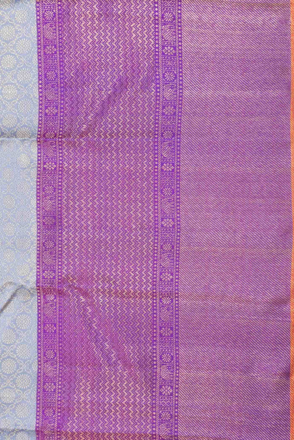 Pure Silk Pure Zari Grey Dual Tone Kanjivaram Saree