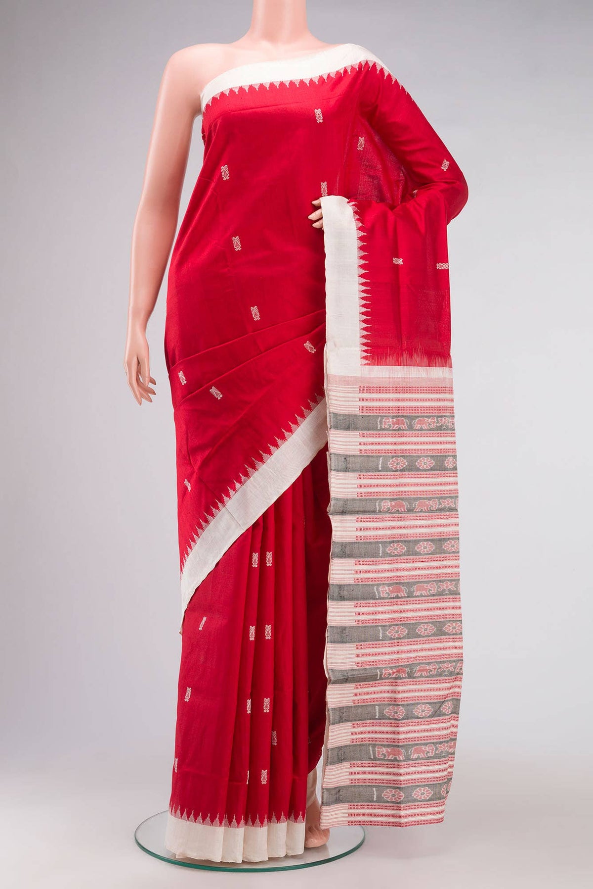 Red Orissa Silk Saree