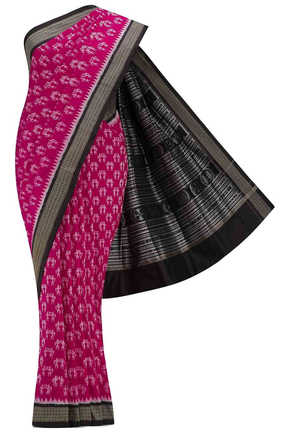 Imperial Pink Dual Tone Double Ikat Saree