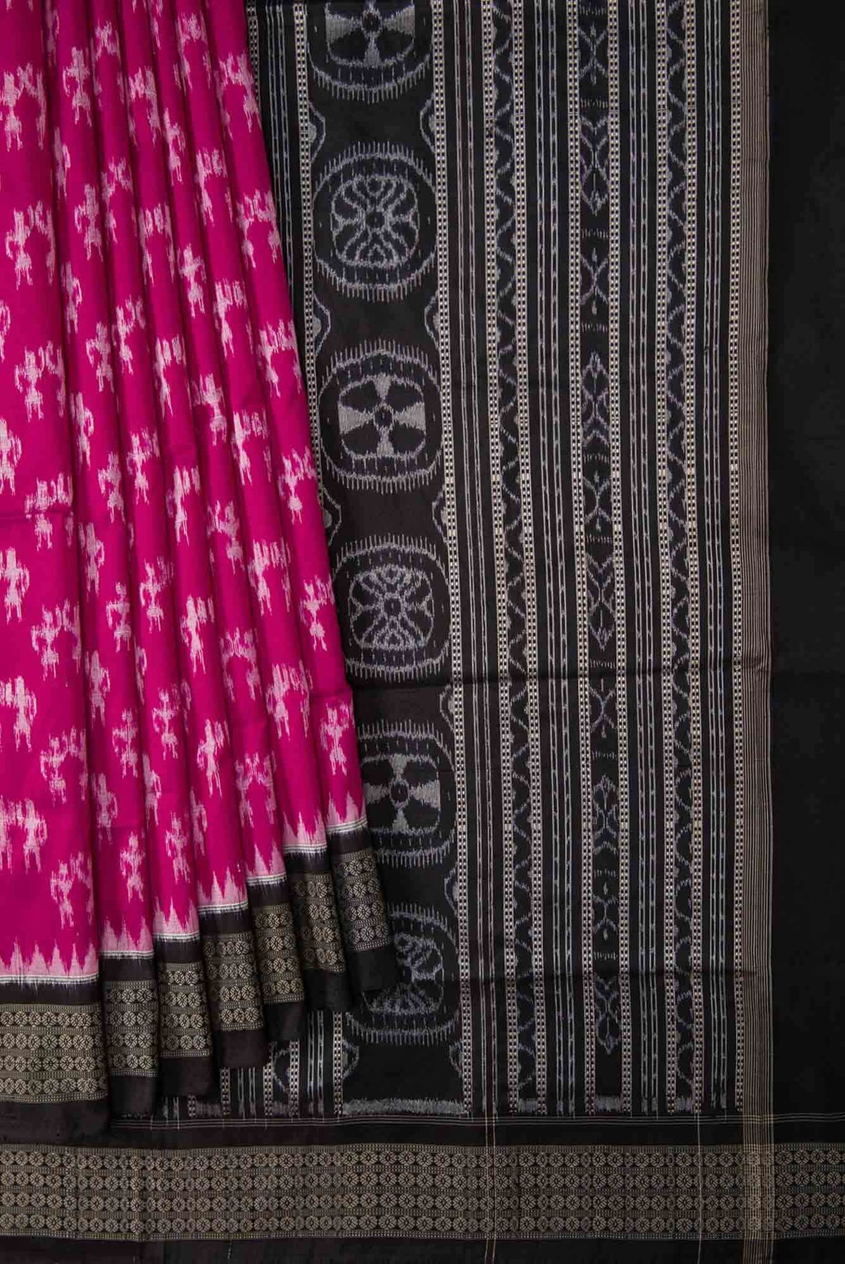 Imperial Pink Dual Tone Double Ikat Saree