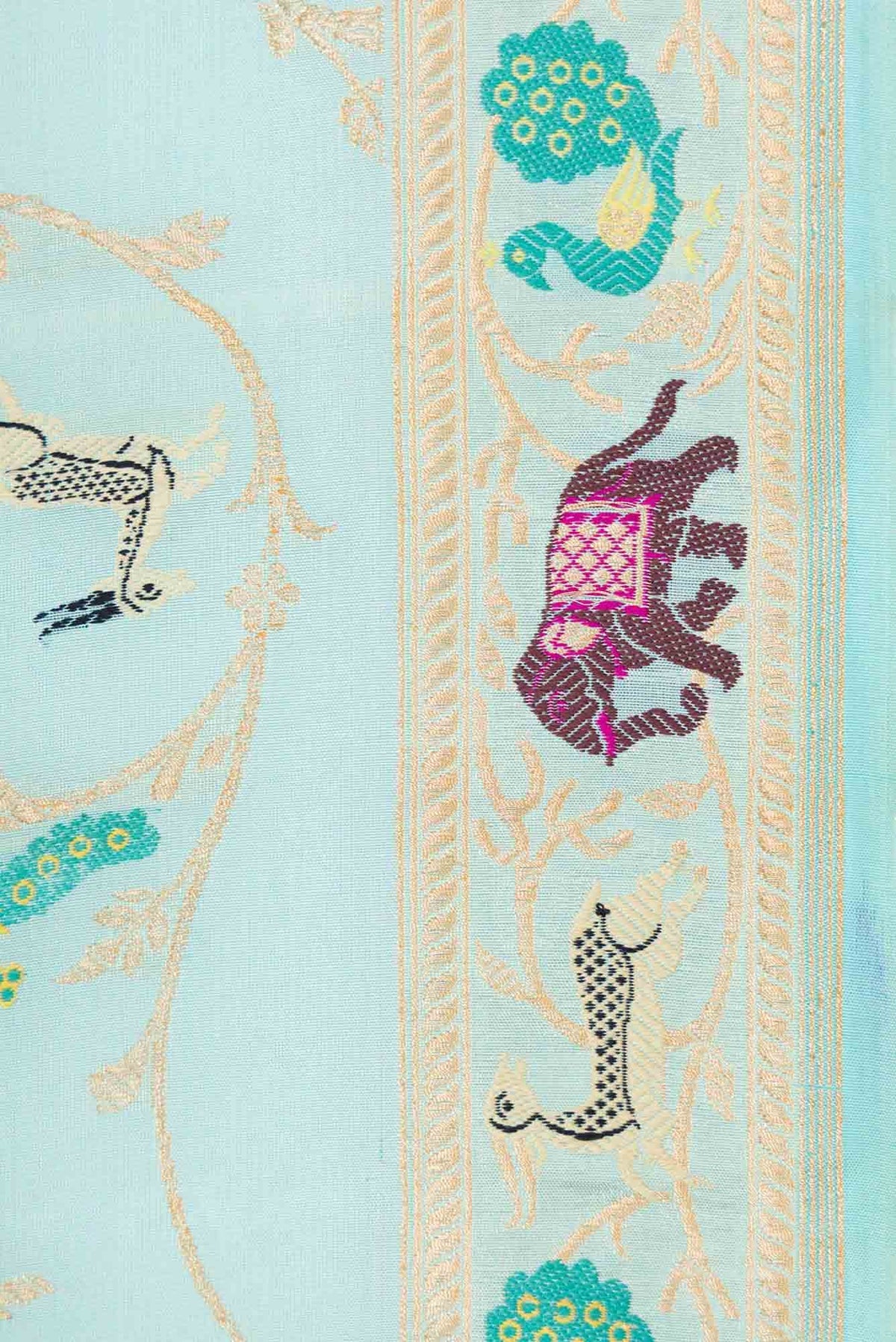 Sky Blue Dual Tone Banarasi Silk Saree