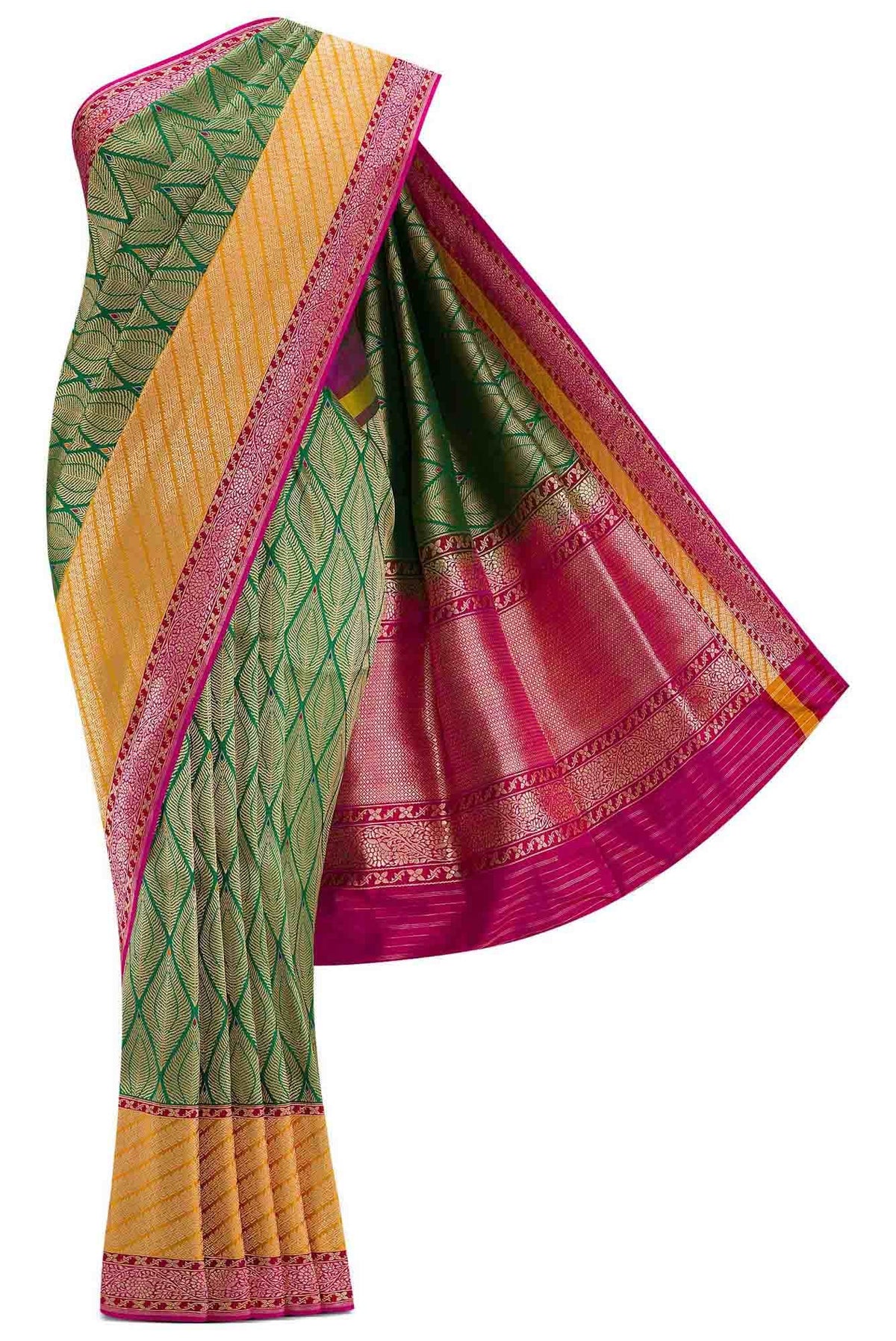 Green Dual Tone Banarasi Silk Saree