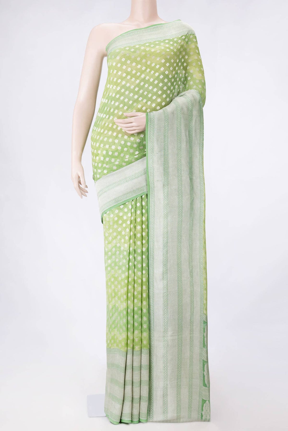 Green Dual Tone Banarasi Georgette Saree