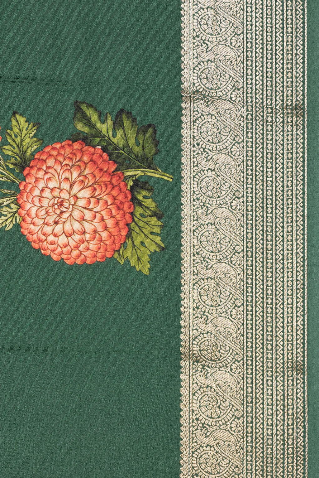 Bottle Green Mysore Crepe Saree