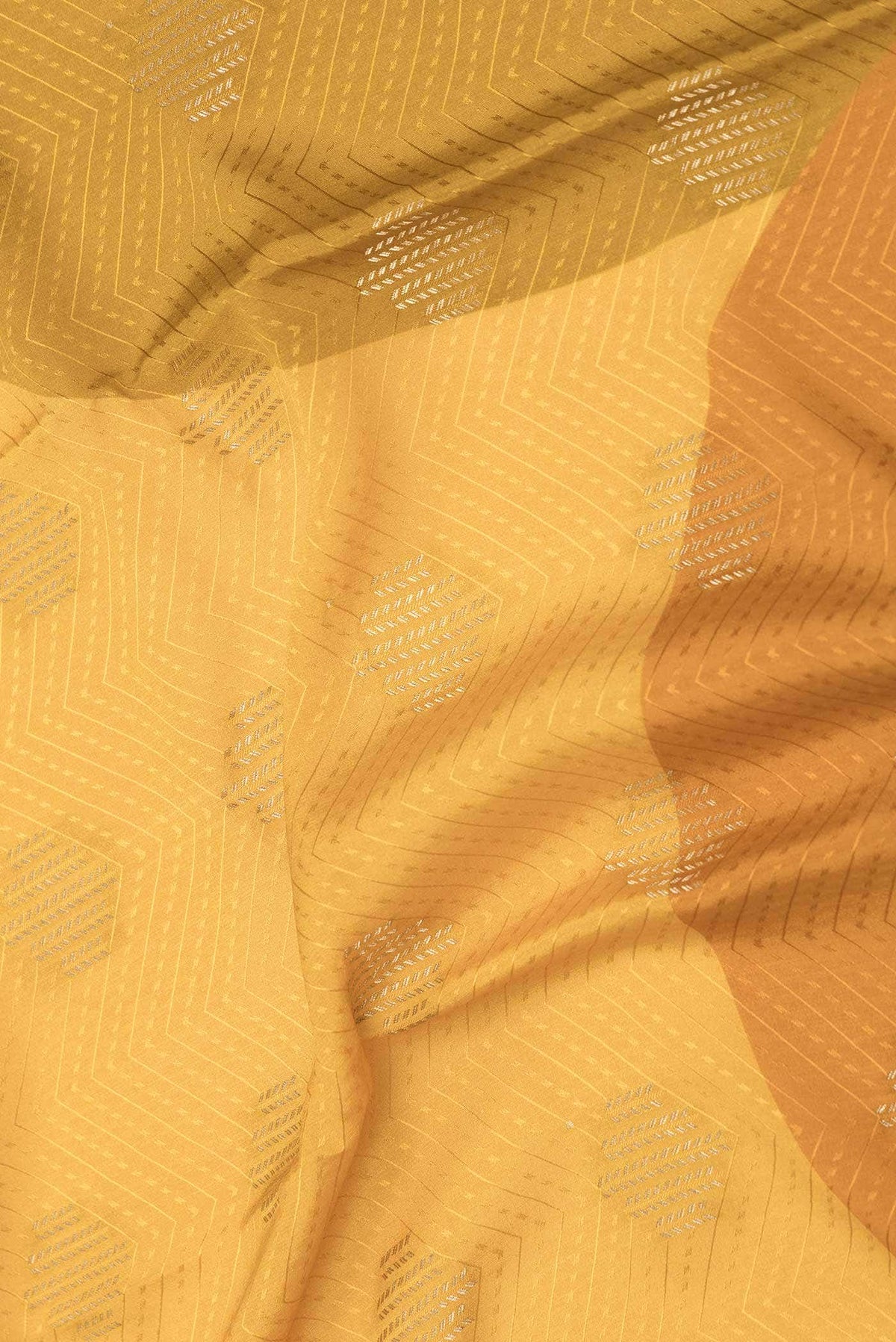 Mustard Dual Tone Mysore Crepe Saree