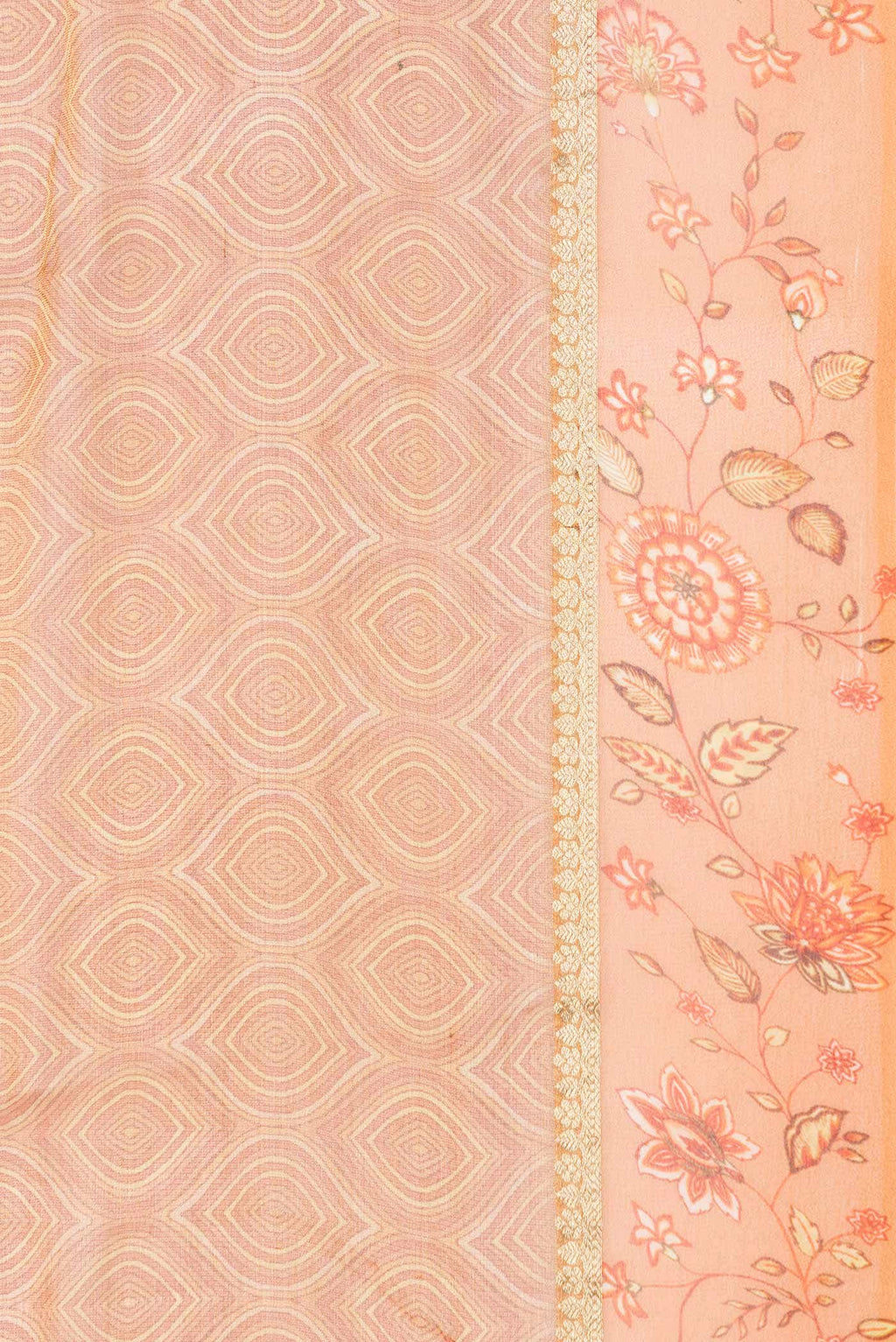 Golden Peach Dual Tone Mysore Georgette Saree