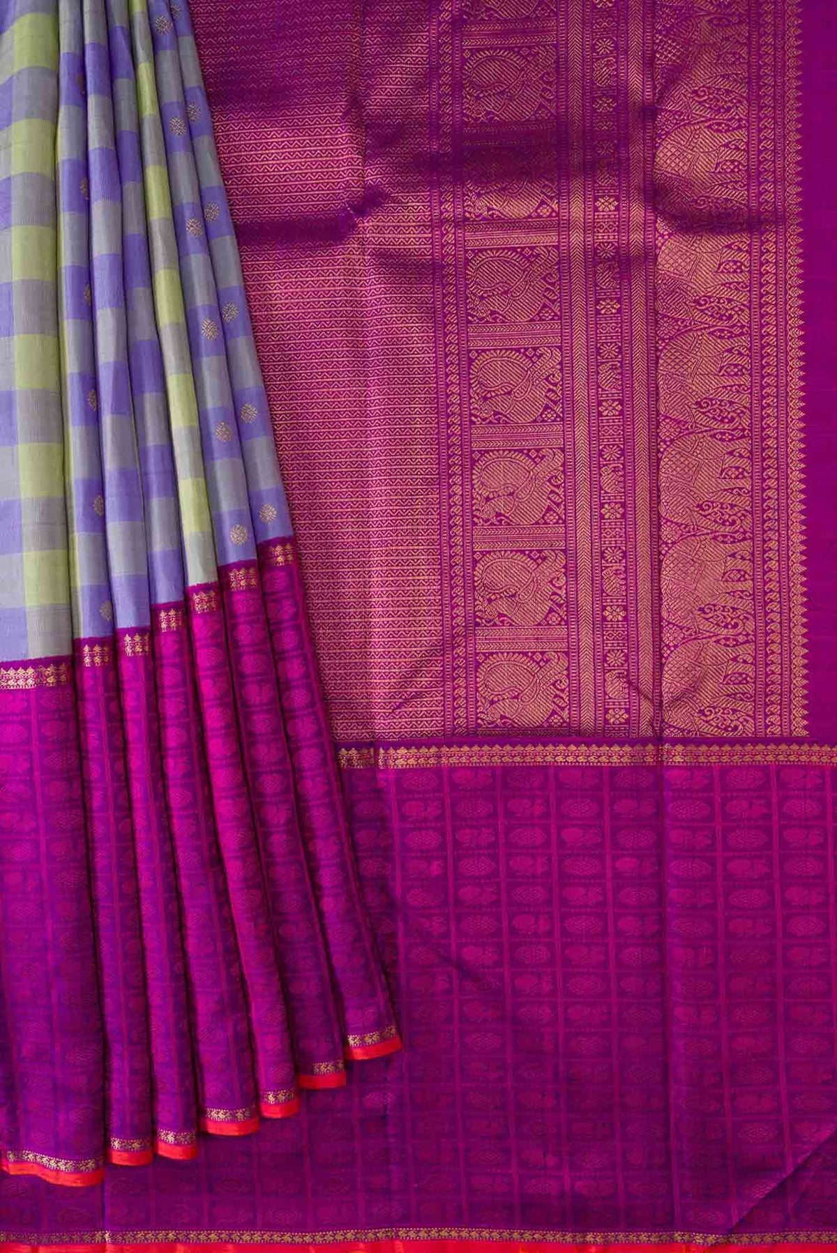 Pure Silk Pure Zari Multi Color Kanchipuram Saree