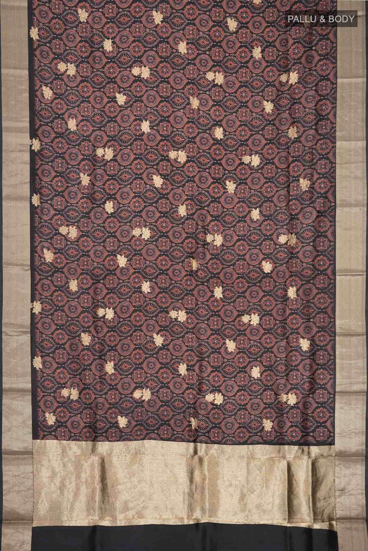 Black Printed Silk Saree