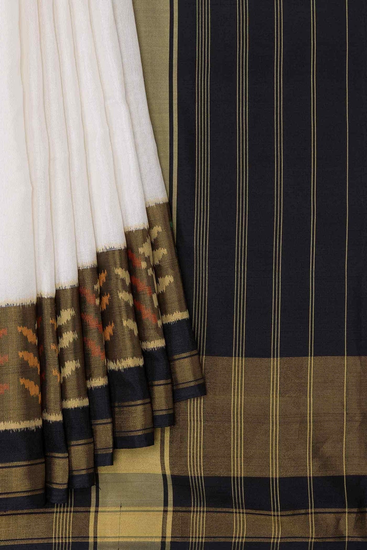 Off White Rajkot Patola Silk Saree