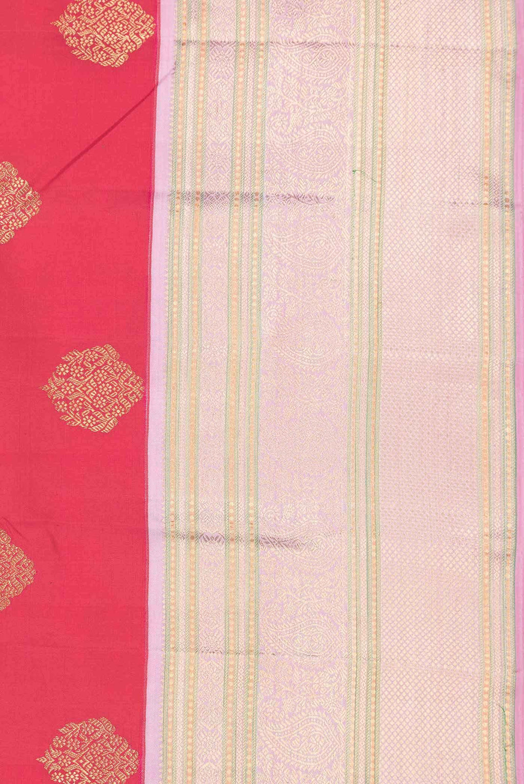 Pure Silk Pure Zari Dark Pink Dual Tone Kanchipuram Saree