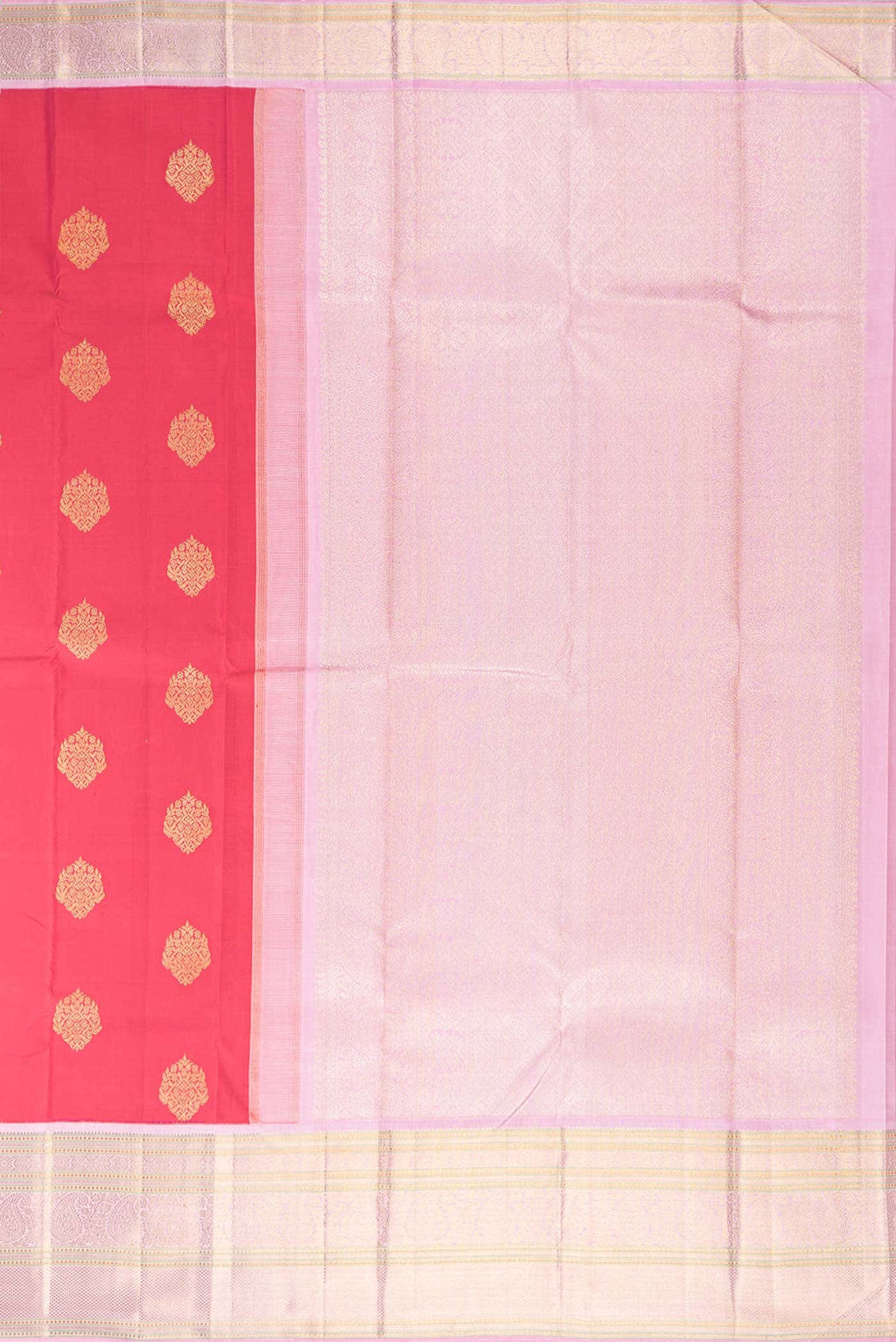 Pure Silk Pure Zari Dark Pink Dual Tone Kanchipuram Saree