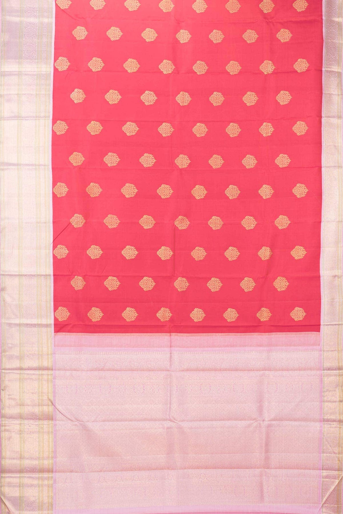 Pure Silk Pure Zari Dark Pink Dual Tone Kanchipuram Saree