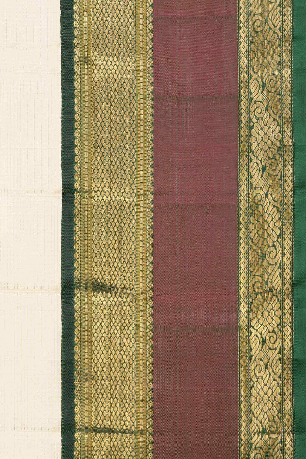 Pure Silk Pure Zari Sandal Dual Tone Kanjivaram Saree